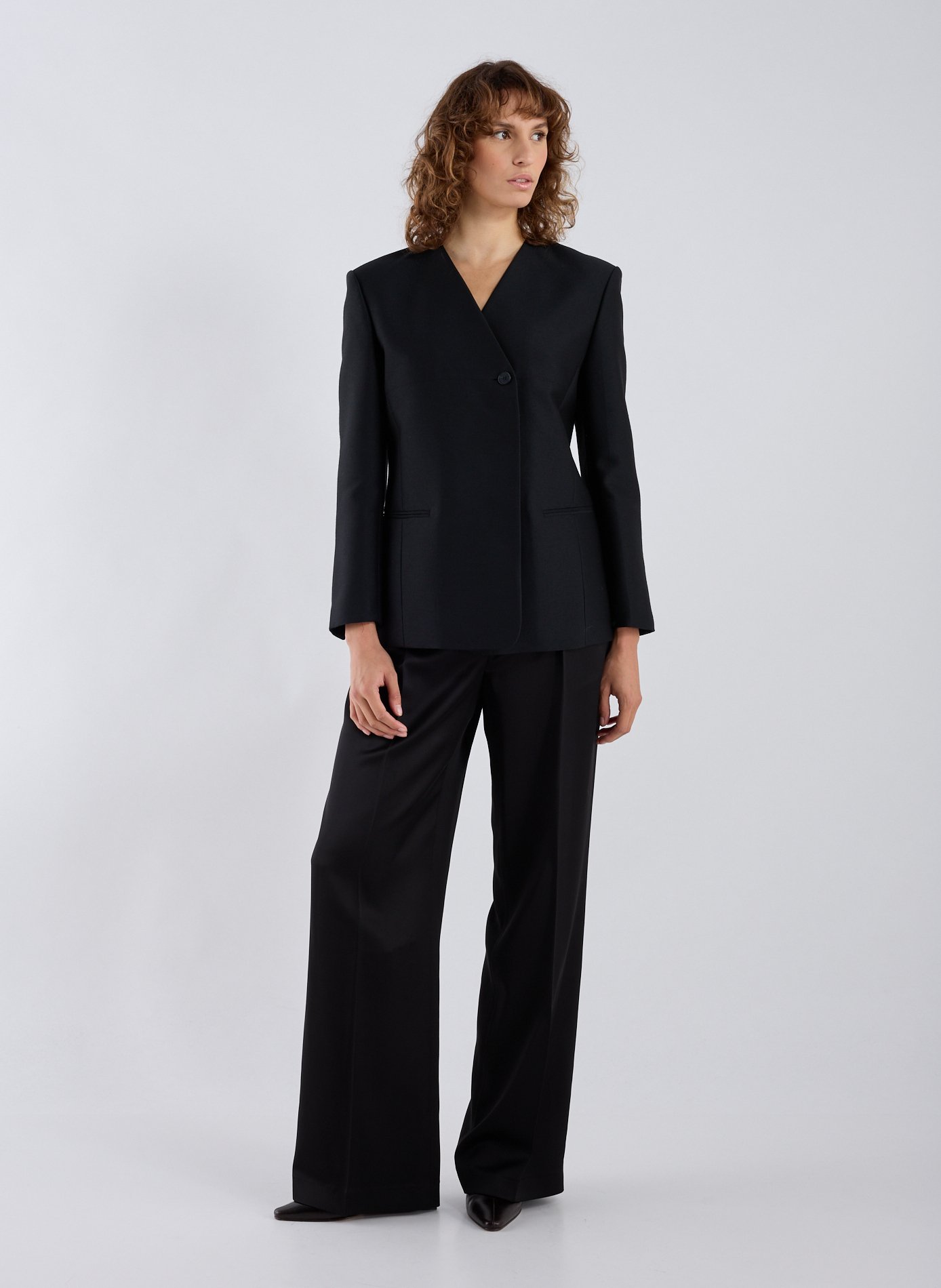 Straight satin trousers ROHE FRAMES Black
