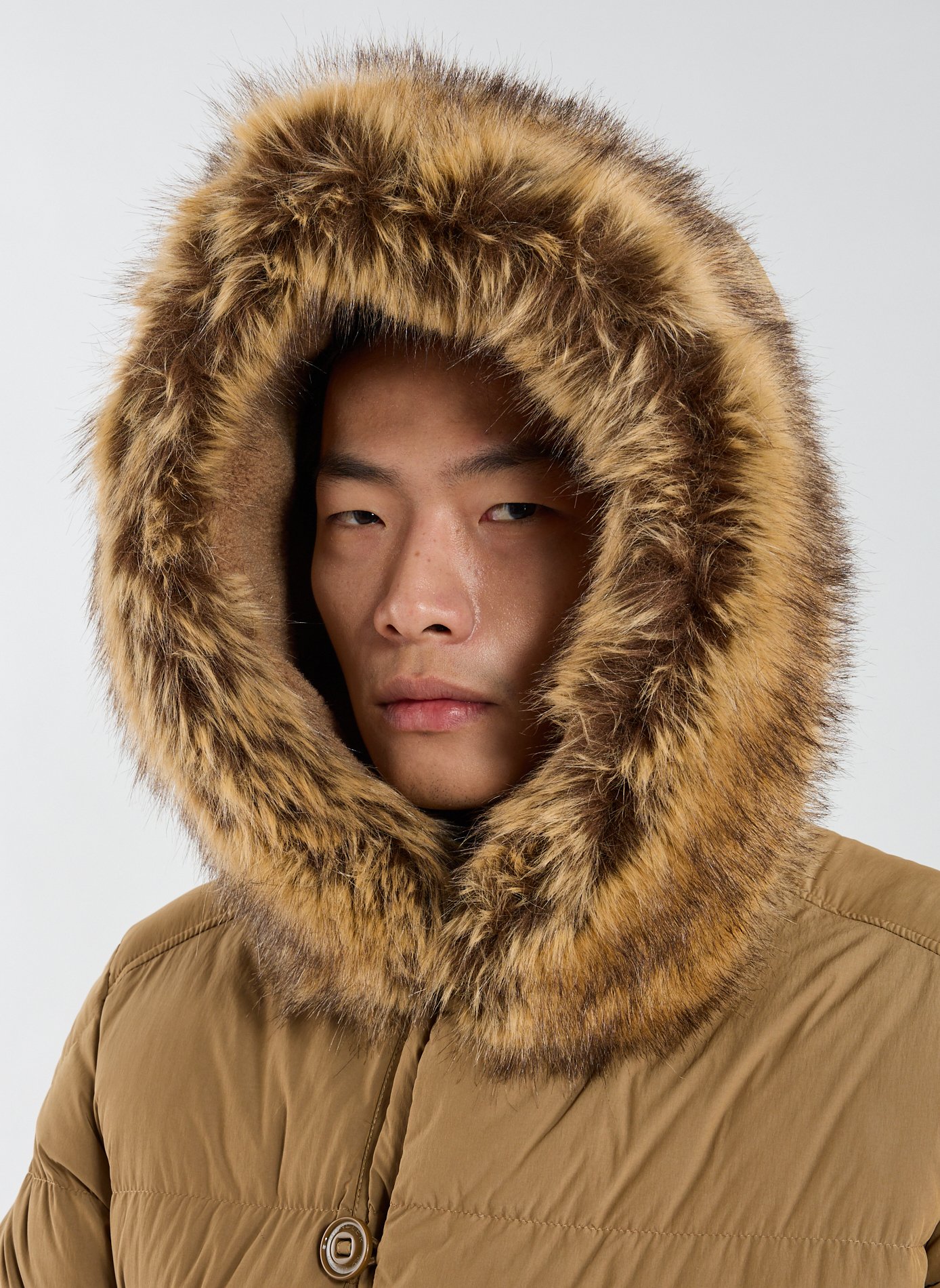 Hooded down jacket MONCLER Beige