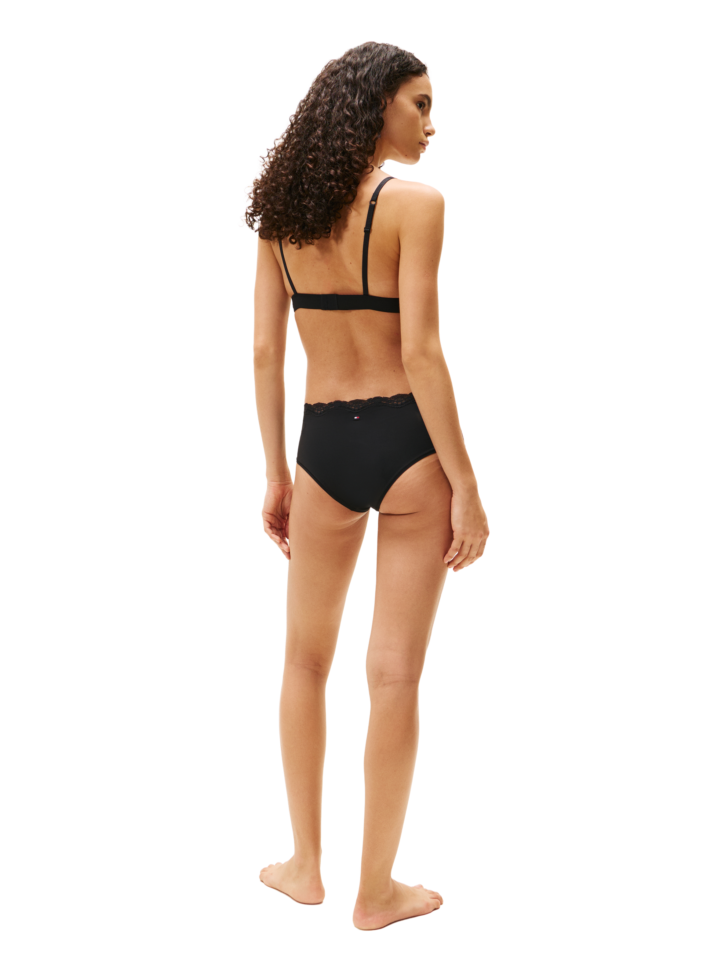 Bralette triangle à dentelle TOMMY HILFIGER Noir