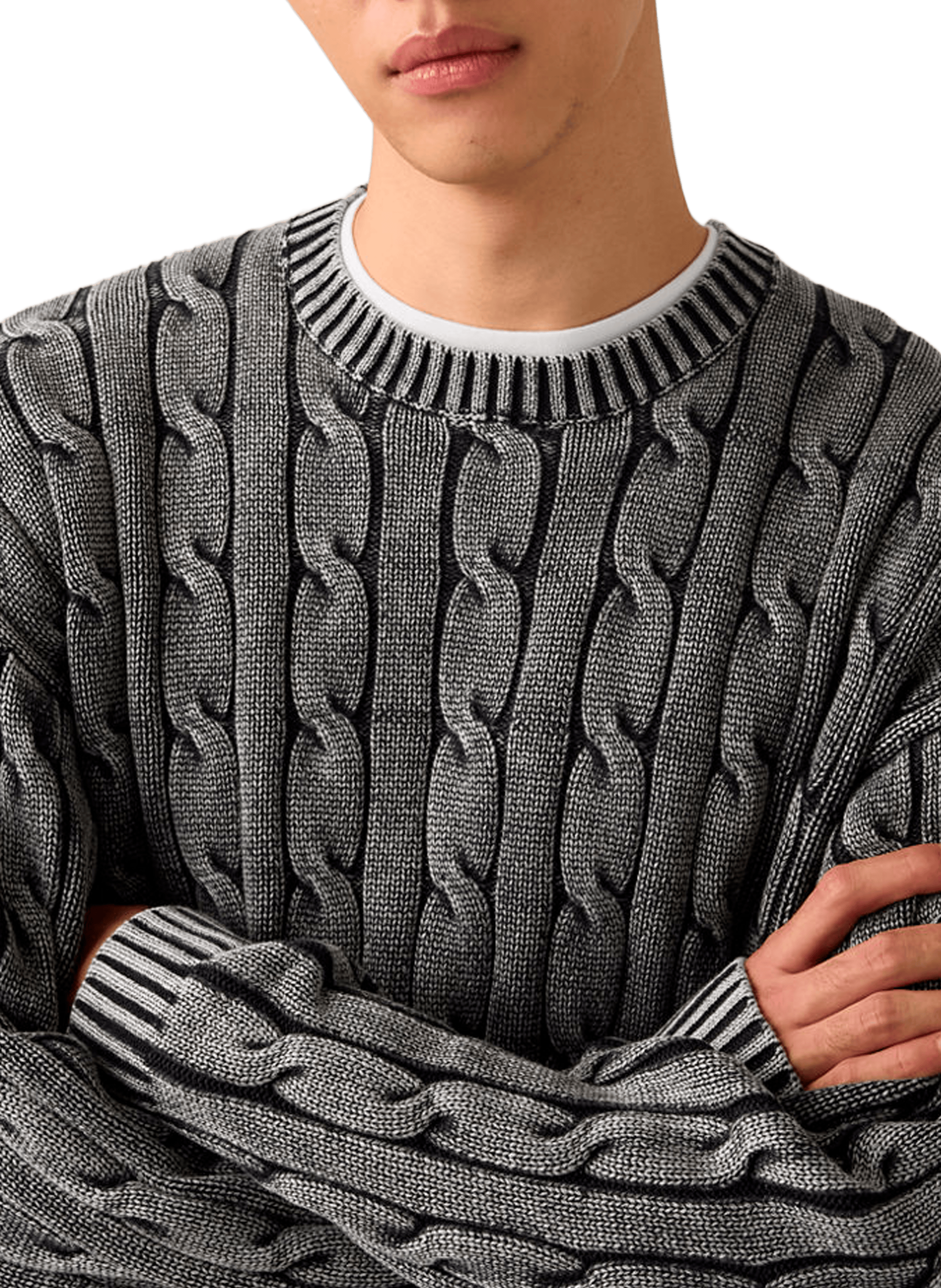 Pull droit torsadé en coton LEVI'S Noir