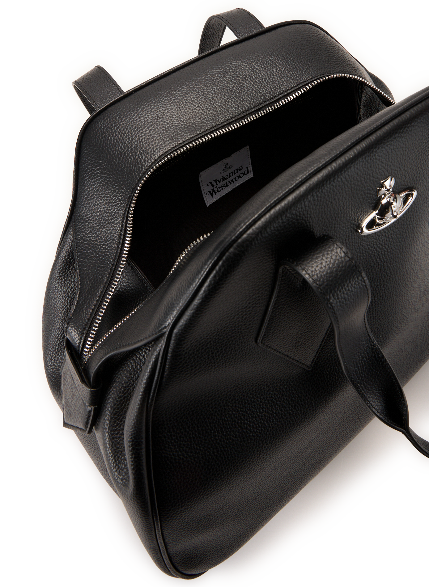 Grained logo tote bag VIVIENNE WESTWOOD Black