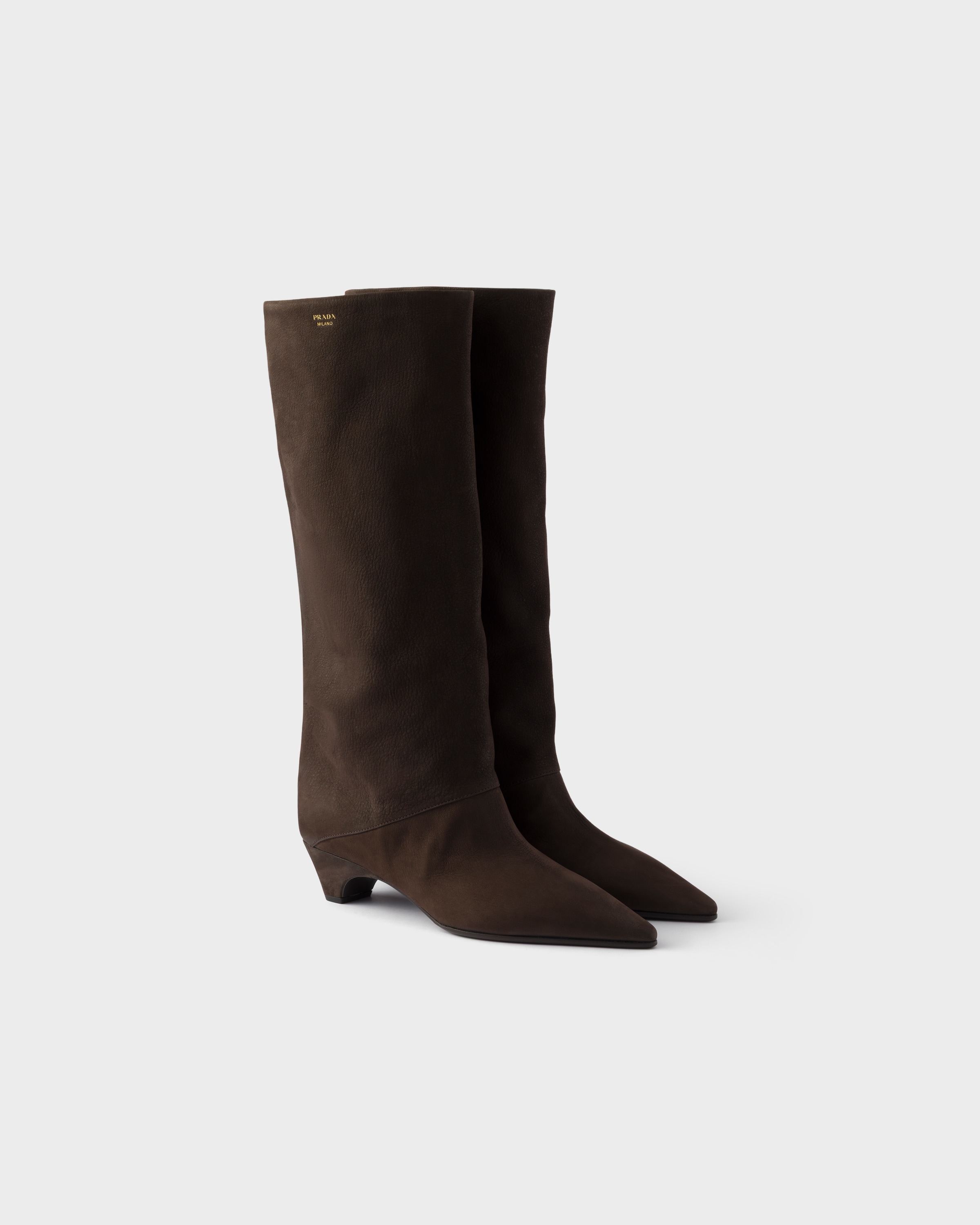 Bottes en cuir PRADA Marron