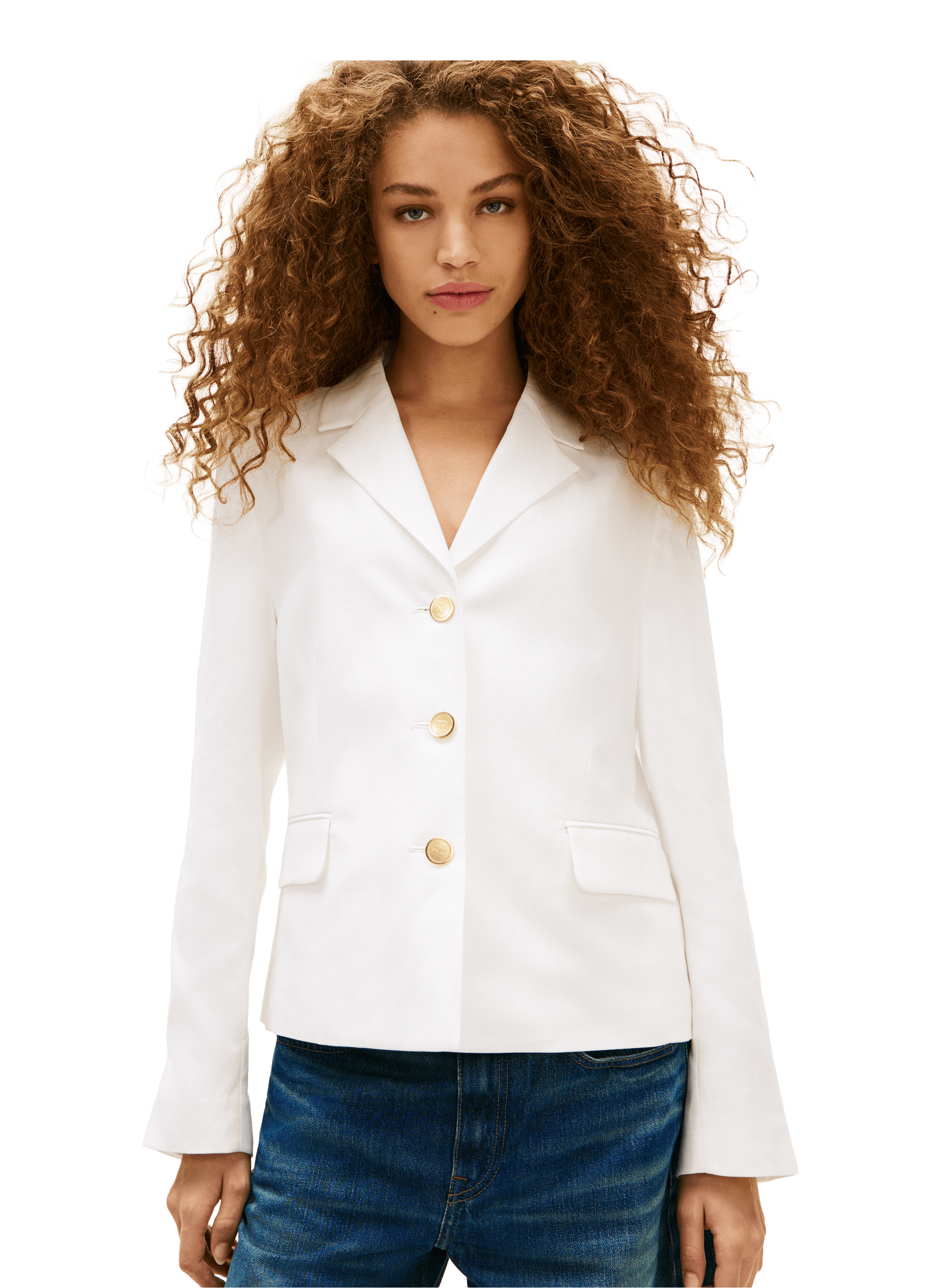 Veste droite col tailleur TOMMY HILFIGER Blanc