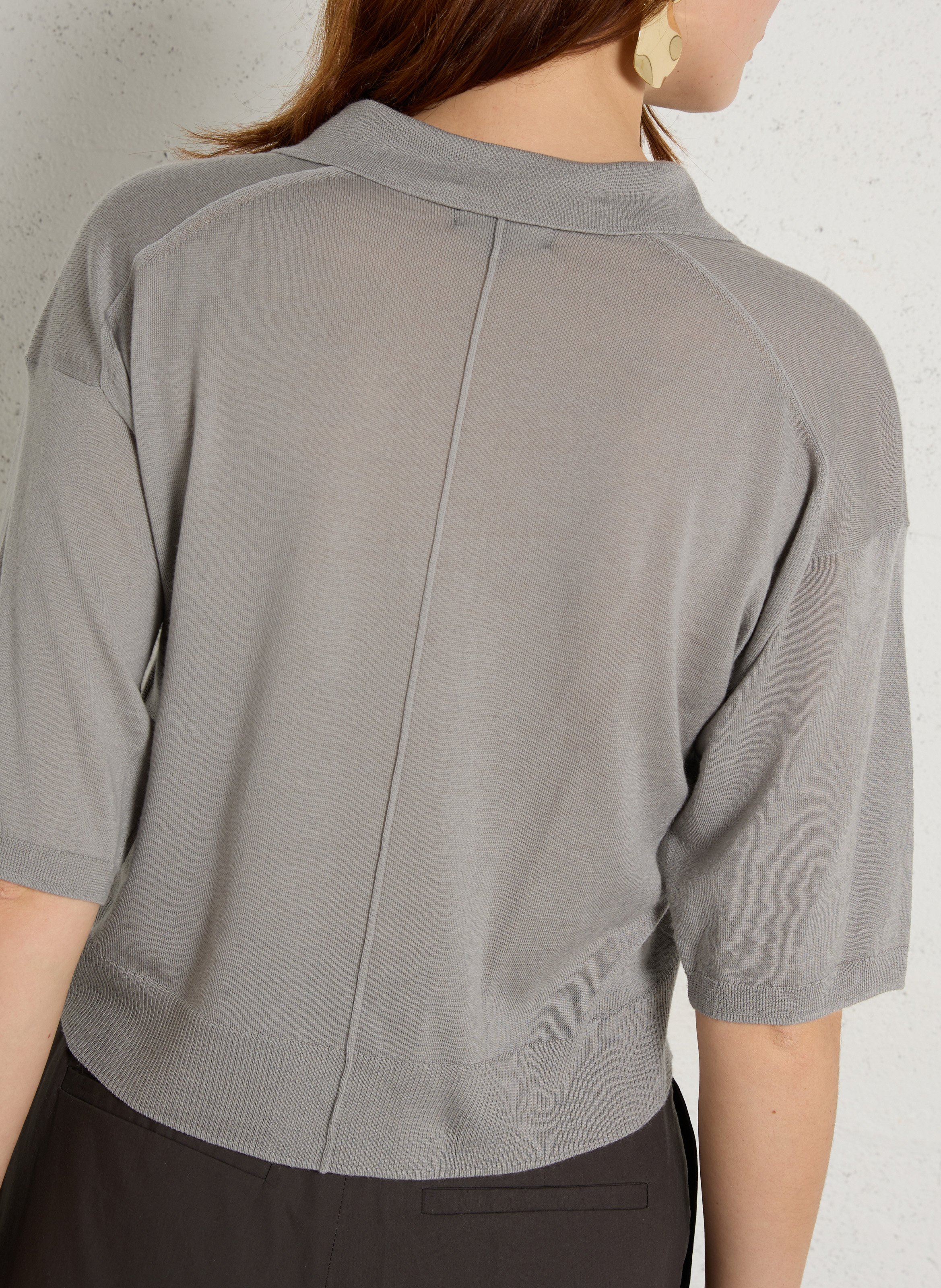 Pull col polo en laine Elton SOEUR Vert