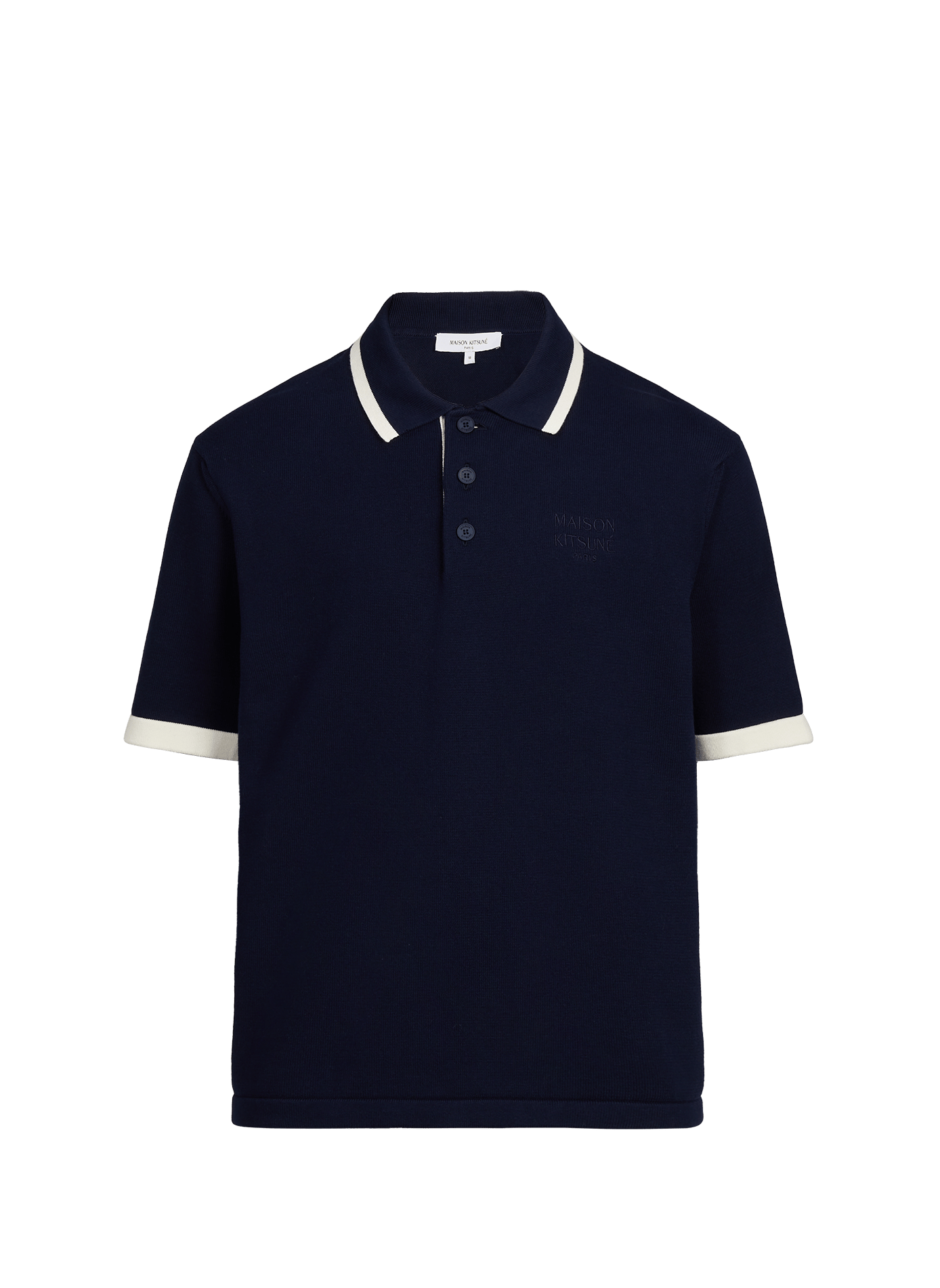 Polo à manches courtes en coton Bleu MAISON KITSUNÉ