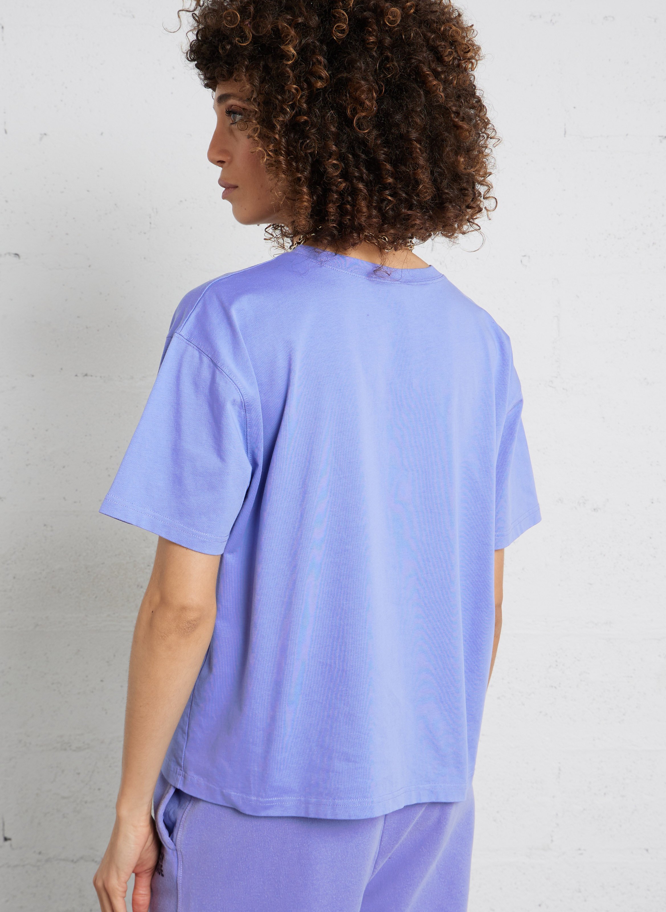 Tee-shirt ample col rond en coton fizvalley Bleu