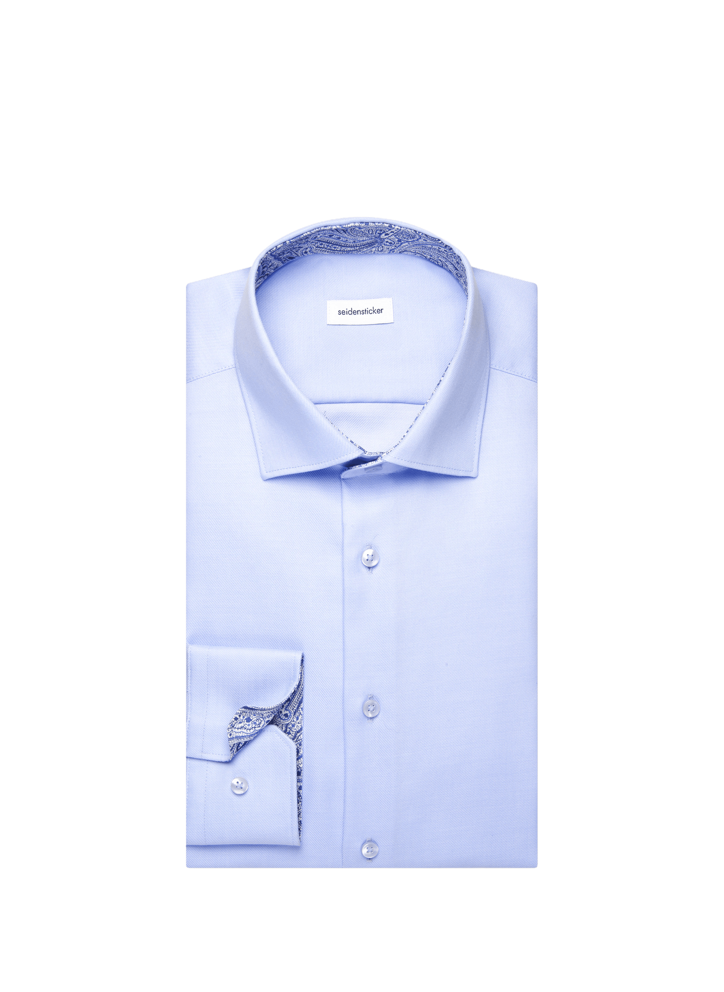 Long-sleeved cotton shirt with pocket SEIDENSTICKER Blue