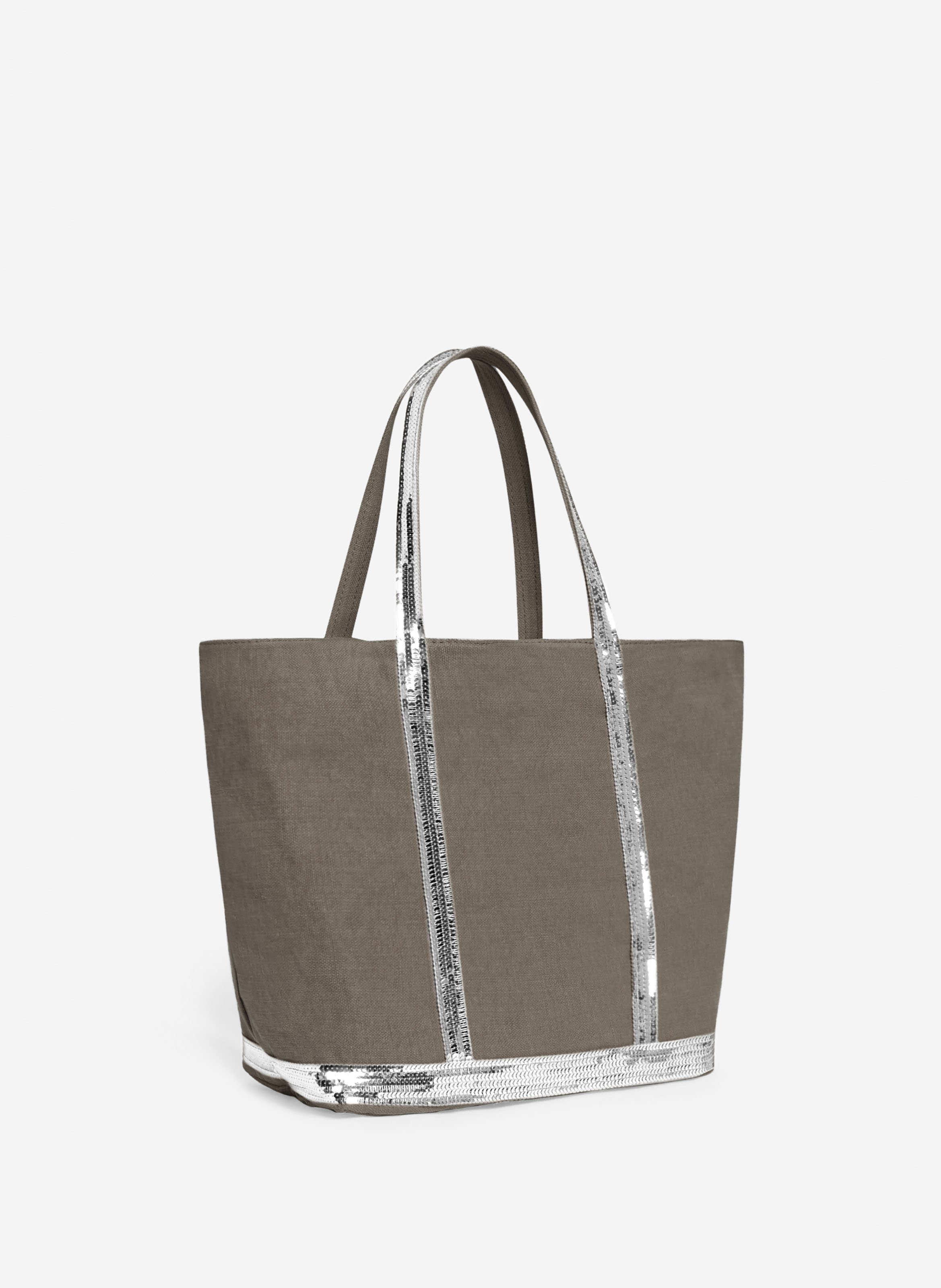 Cabas l zippé en lin VANESSA BRUNO Gris