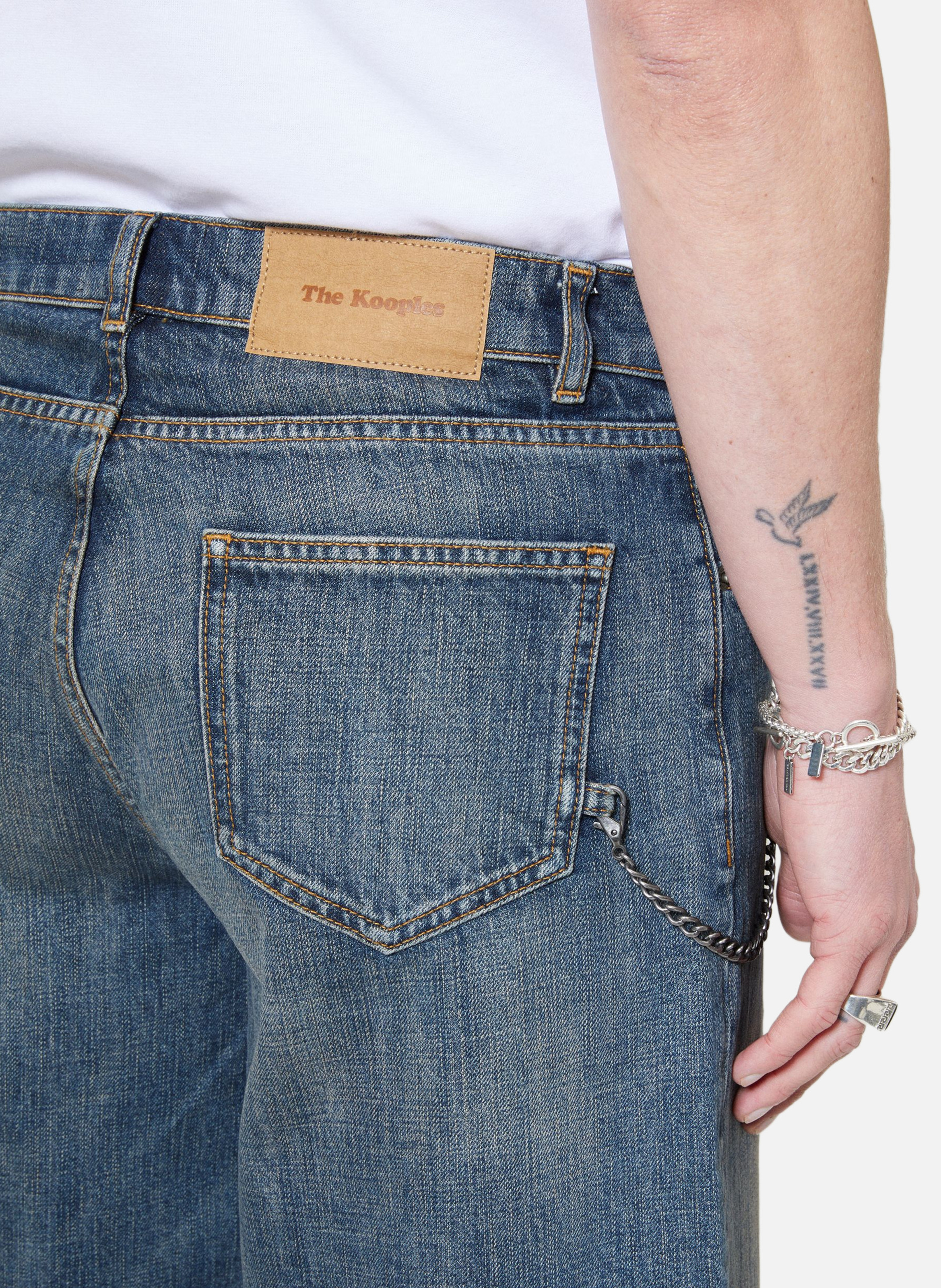 Short en denim avec chaîne THE KOOPLES Bleu