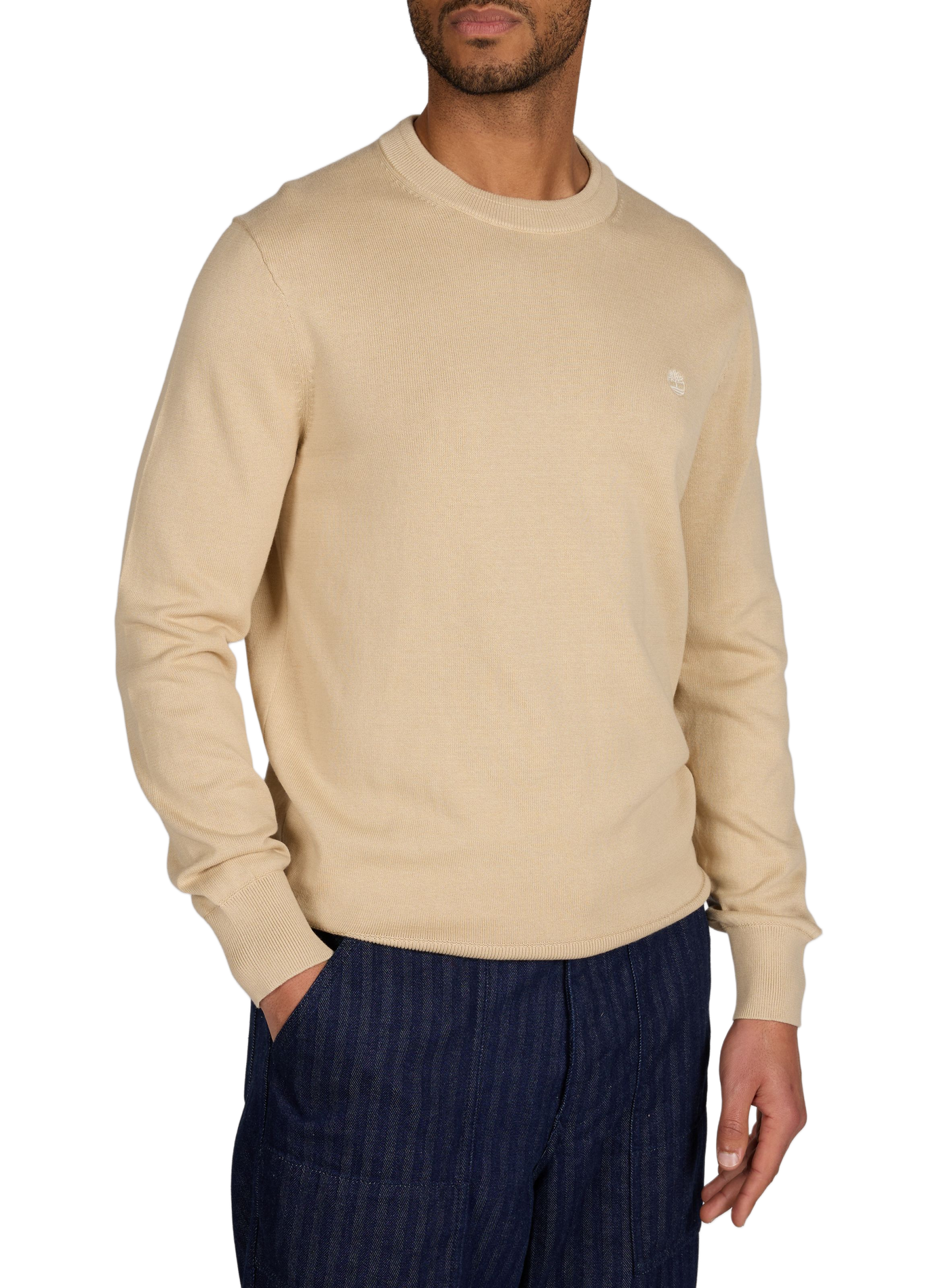 Pull col rond en coton  TIMBERLAND Beige
