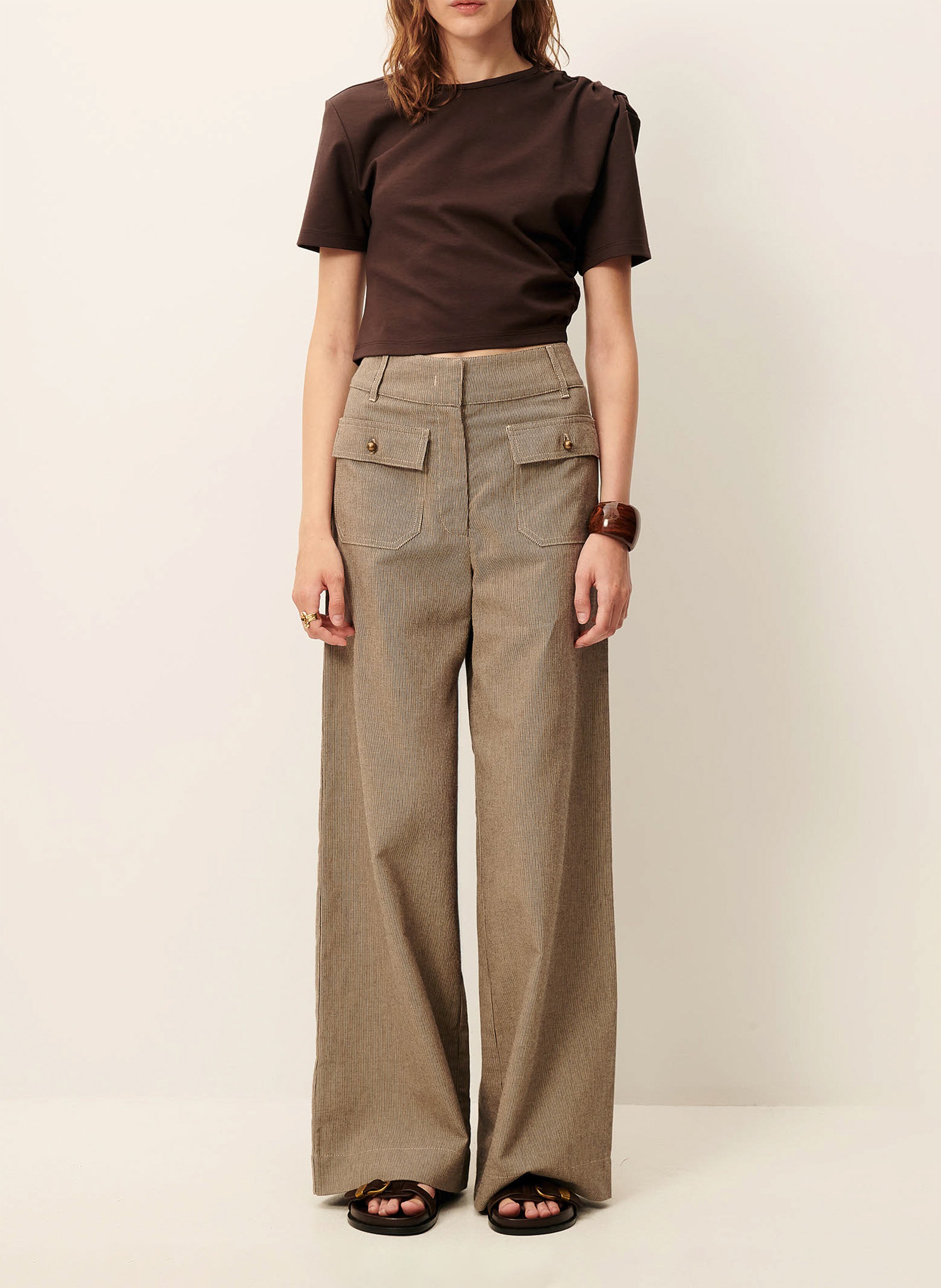 Top ajusté col rond vitti SESSUN Marron