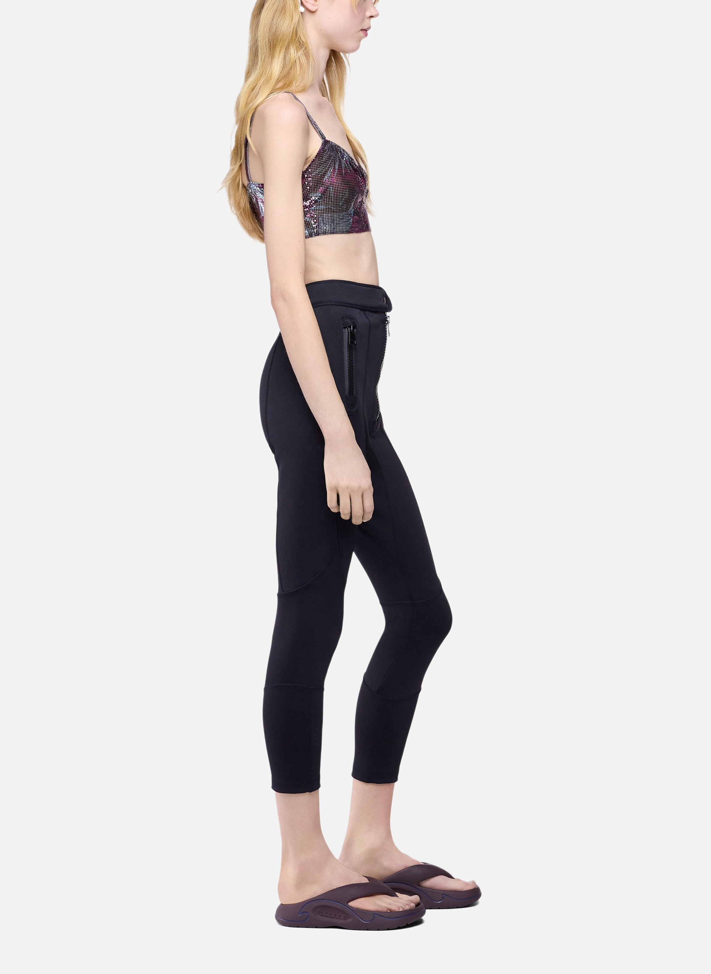 Barrette fleur en métal RABANNE Argent