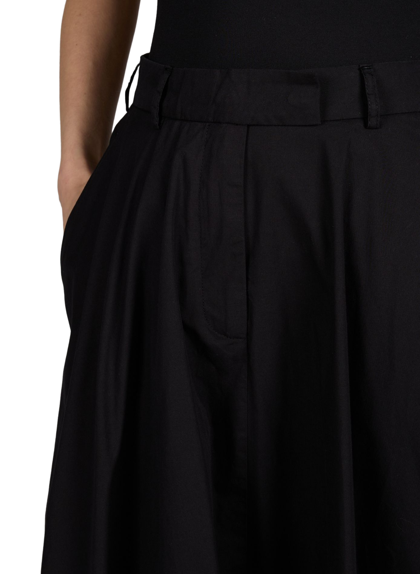 Jupe évasée Bertille en coton OFFICINE GENERALE Noir