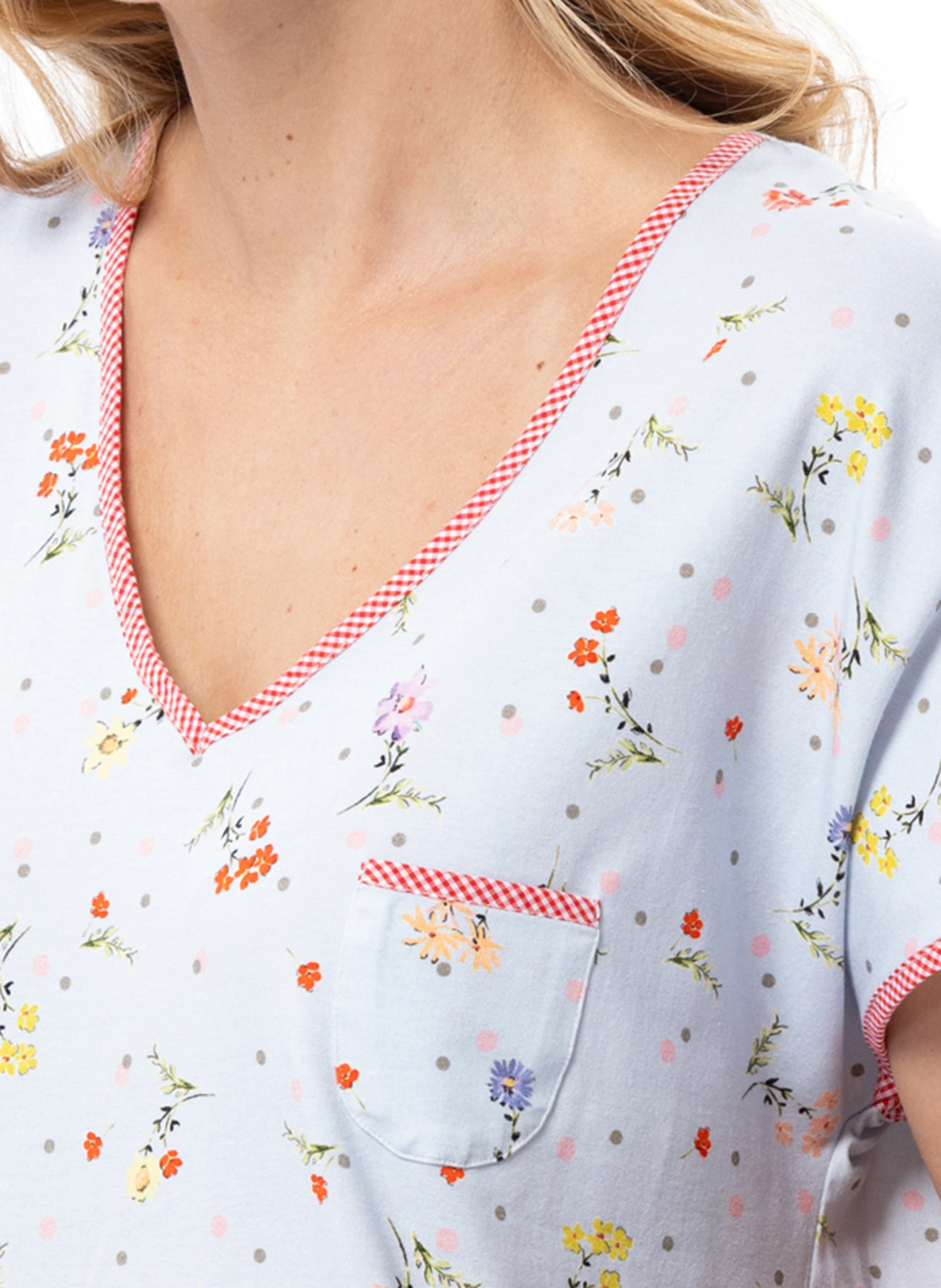 Chemise de nuit en coton daisy 201 LE CHAT Multicolore