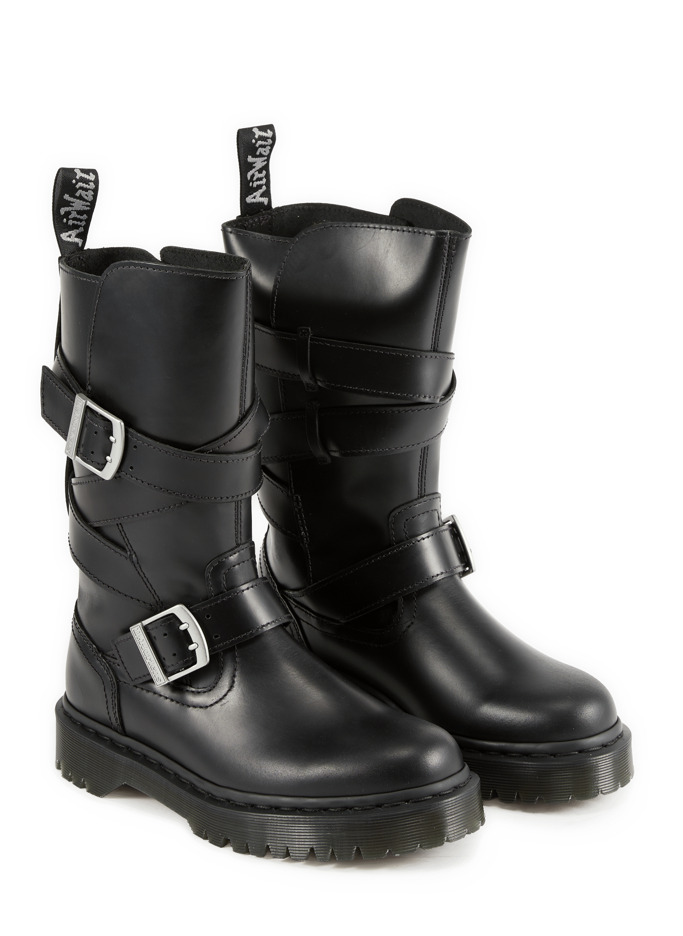 Anistone leather biker boots with straps DR. MARTENS Black