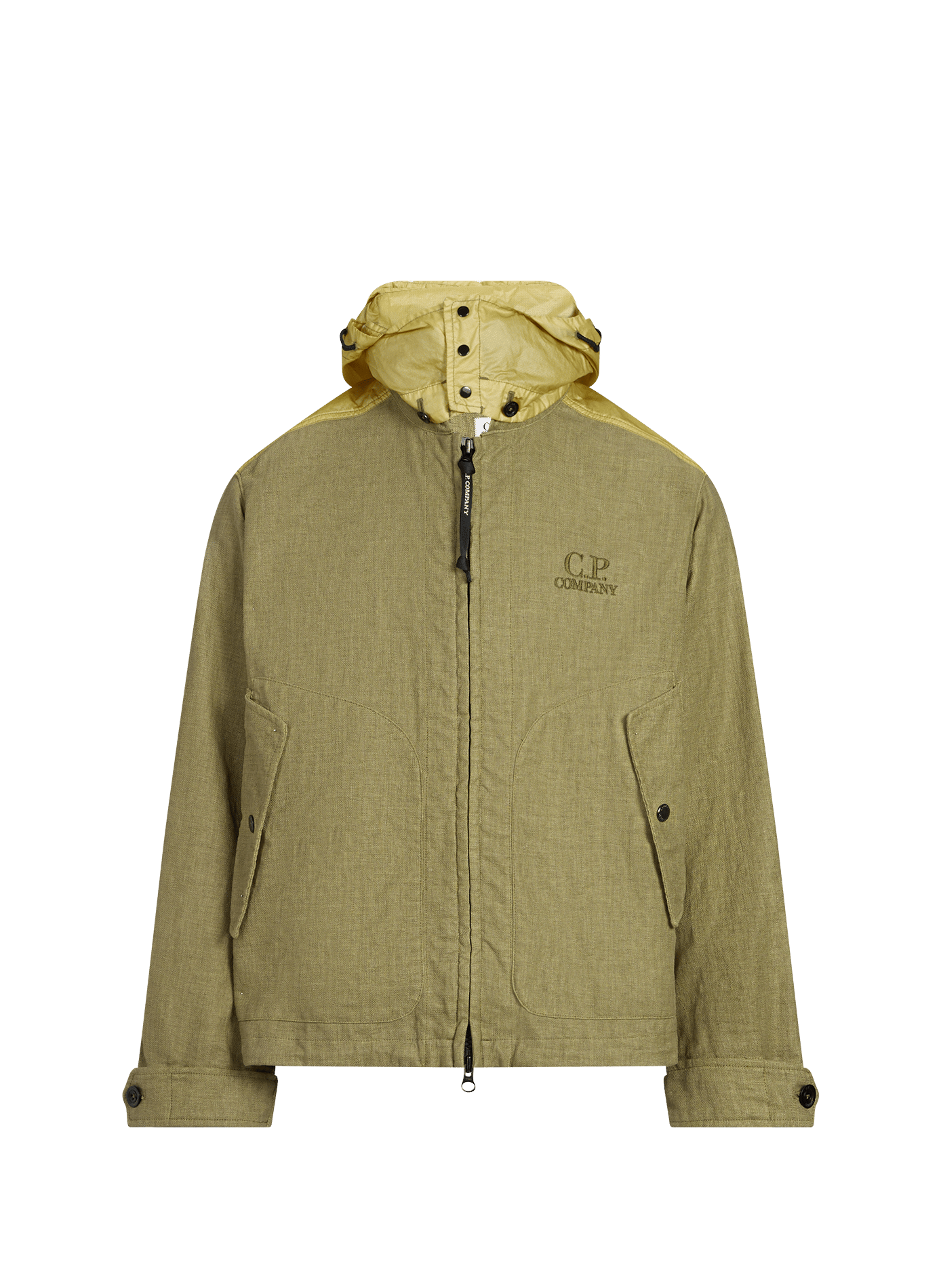 Veste zippée à capuche amovible CP COMPANY Kaki