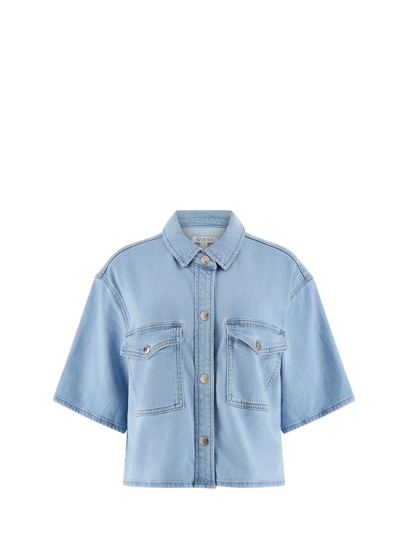 Short-sleeve denim shirt Eria GUESS Blue