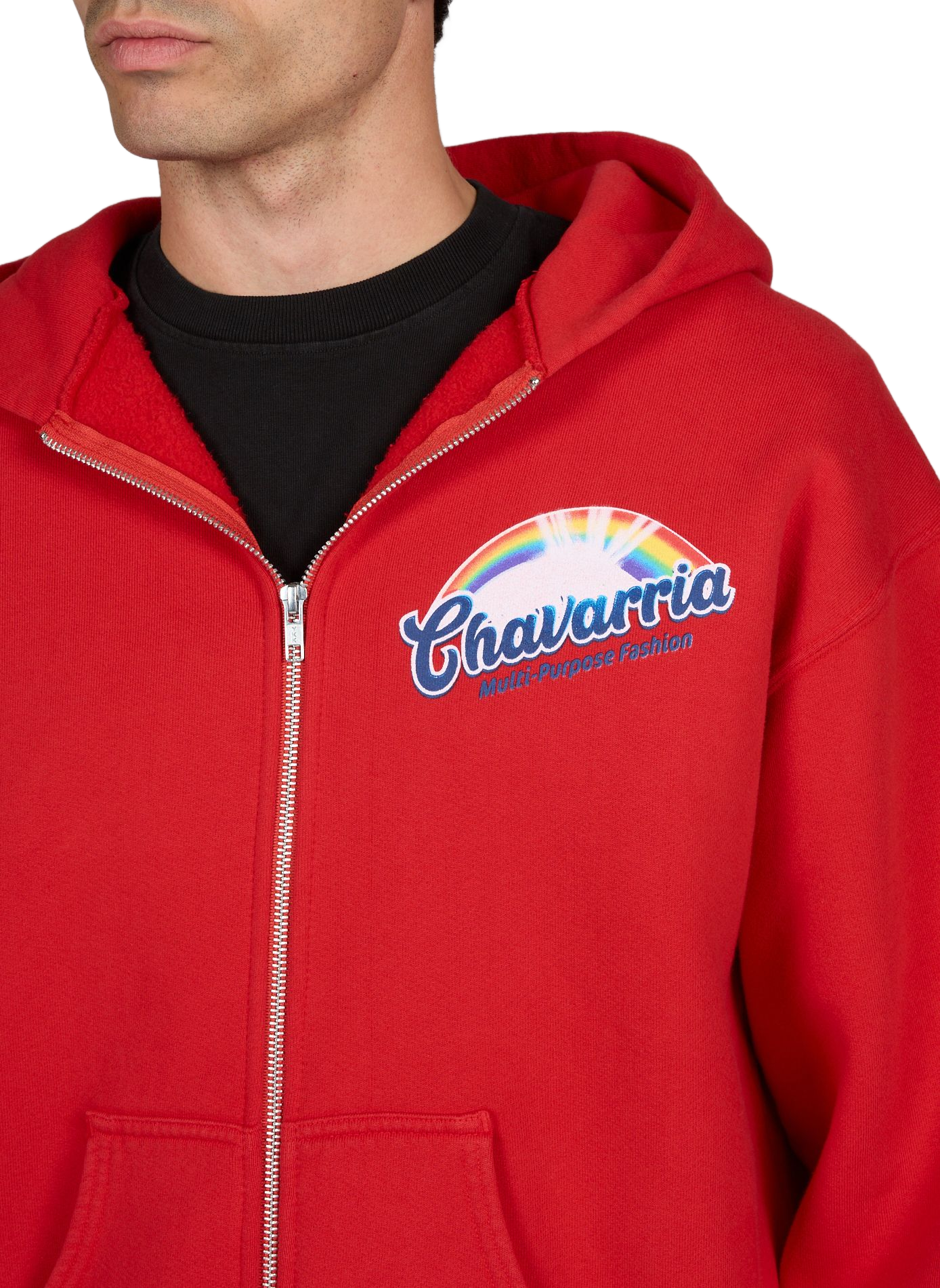 Hoodie Fabuloso - Shrunken cotton hoodie WILLY CHAVARRIA Red