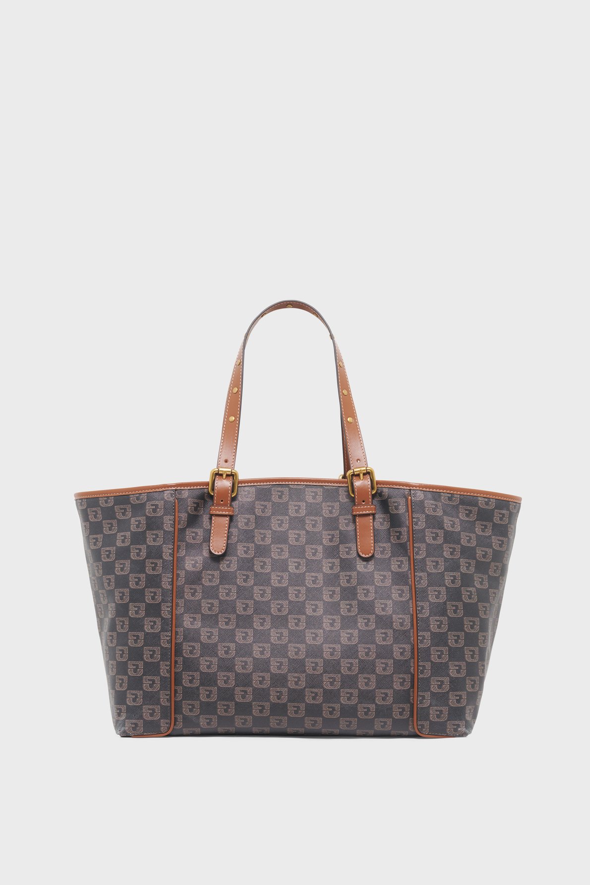 Cabas en toile enduite monogrammée et cuir - simple bag GERARD DAREL Marron