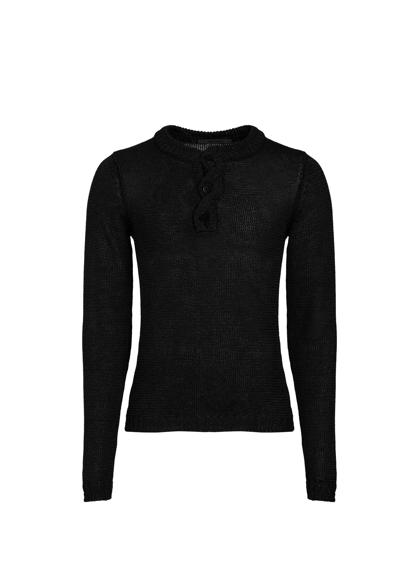 Ribbed sweater with stand-up collar SEAN SUEN Black
