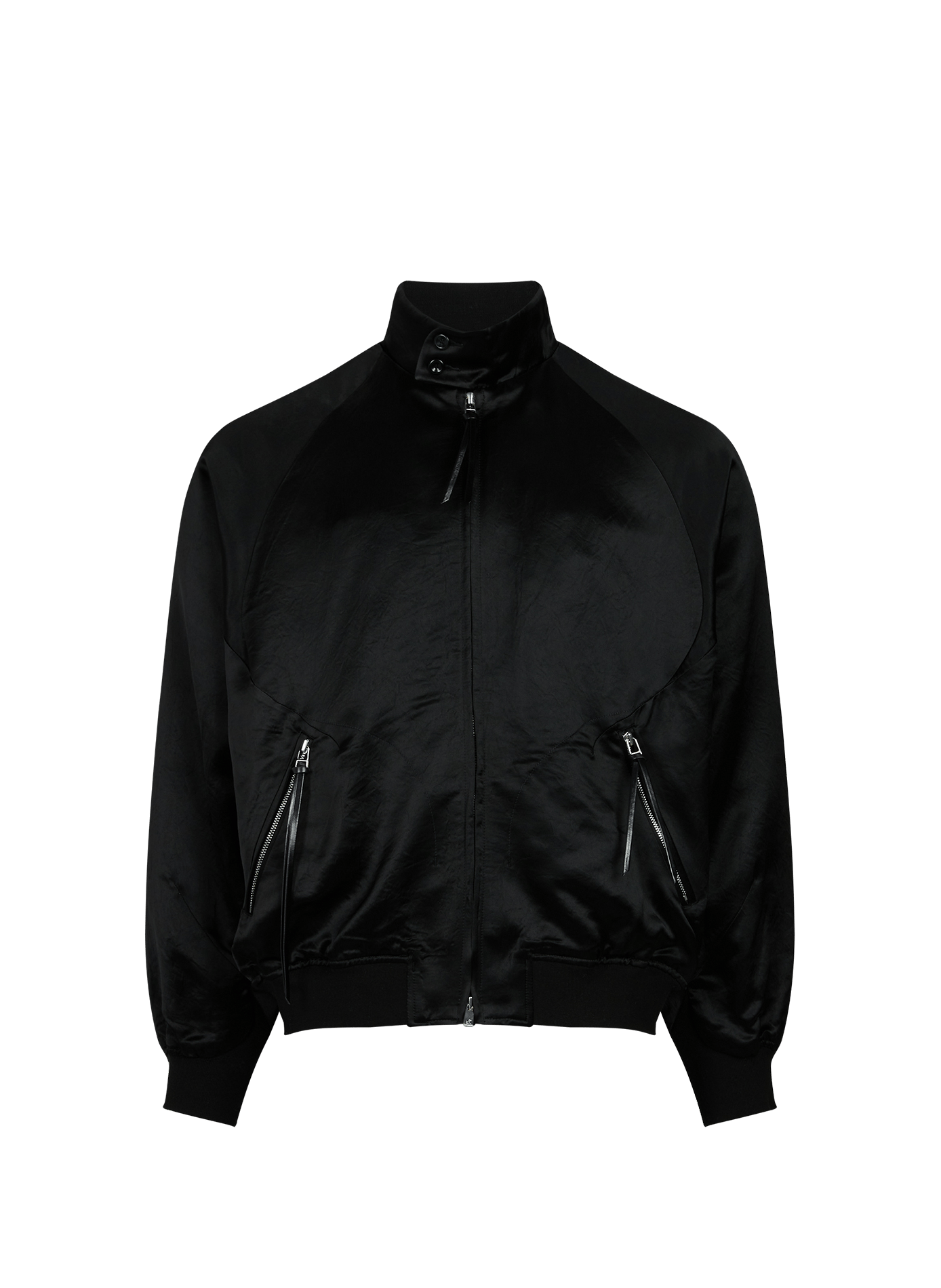 Satin bomber with high collar POST ARCHIVE FACTION Black