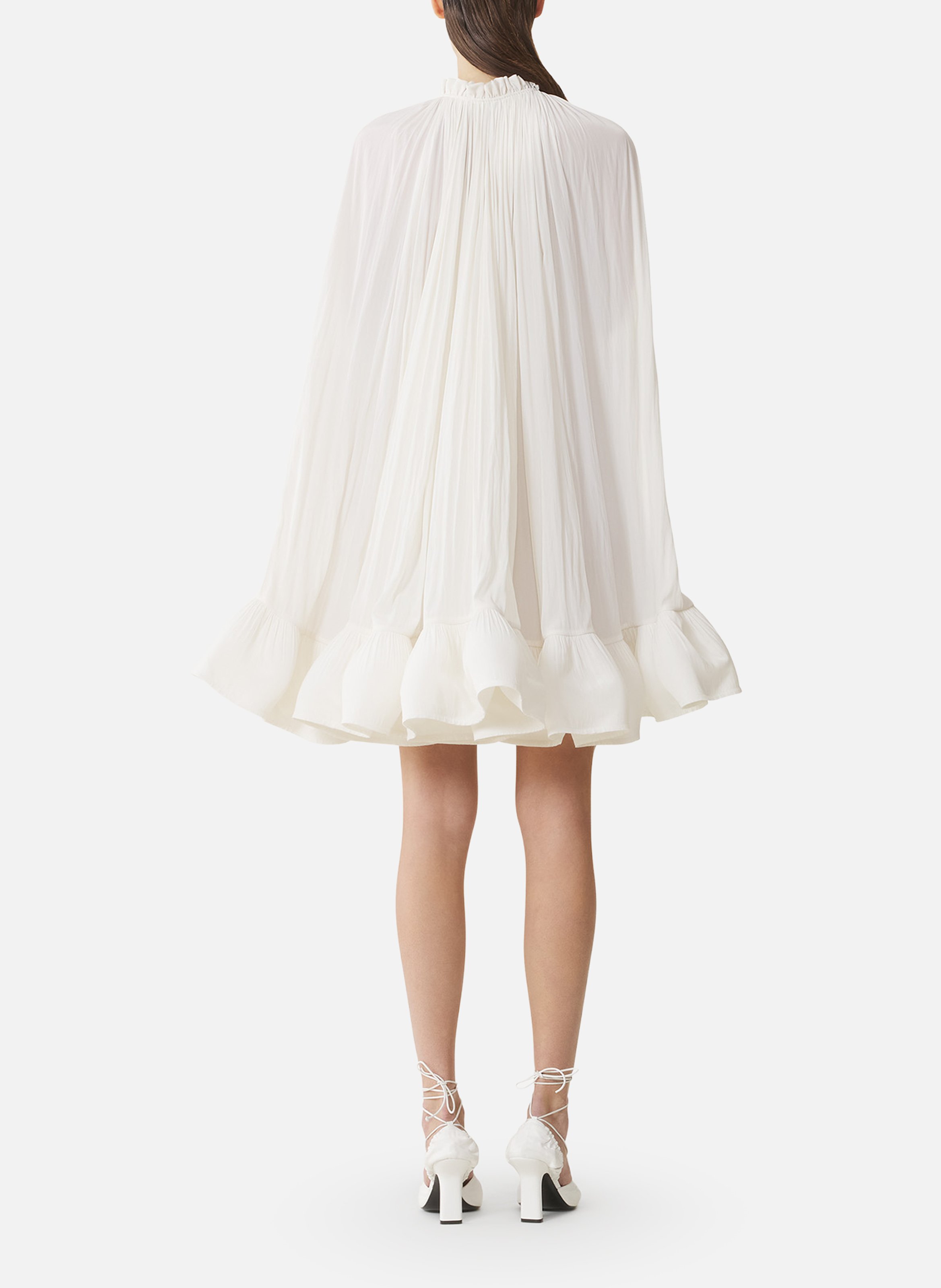 Robe courte en charmeuse LANVIN Blanc