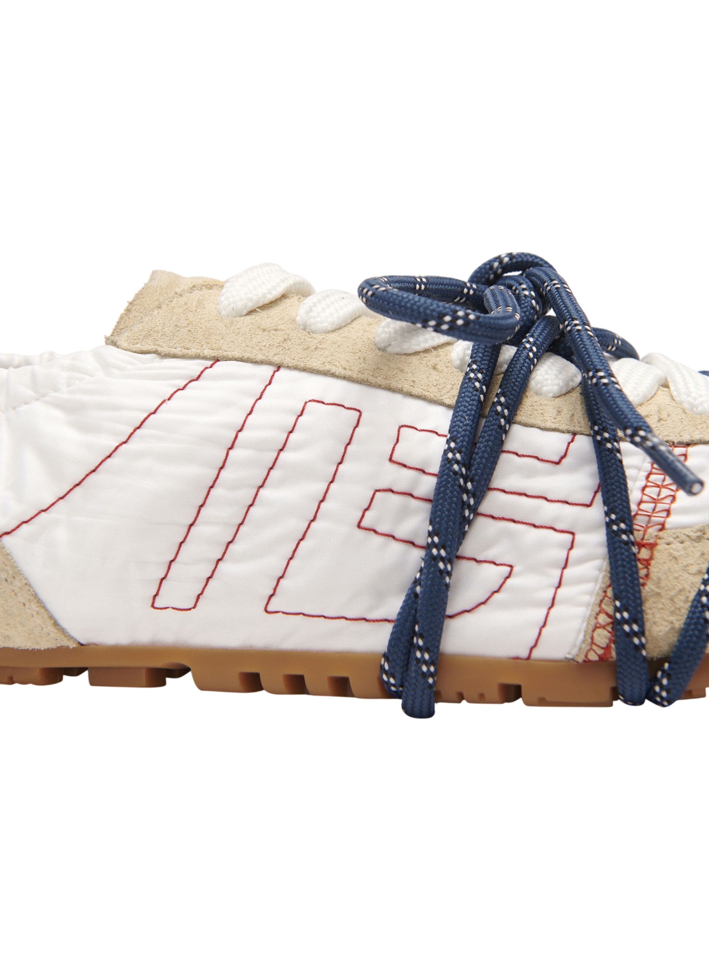 Basket racer 45 en nylon et cuir suédé BALMAIN Beige