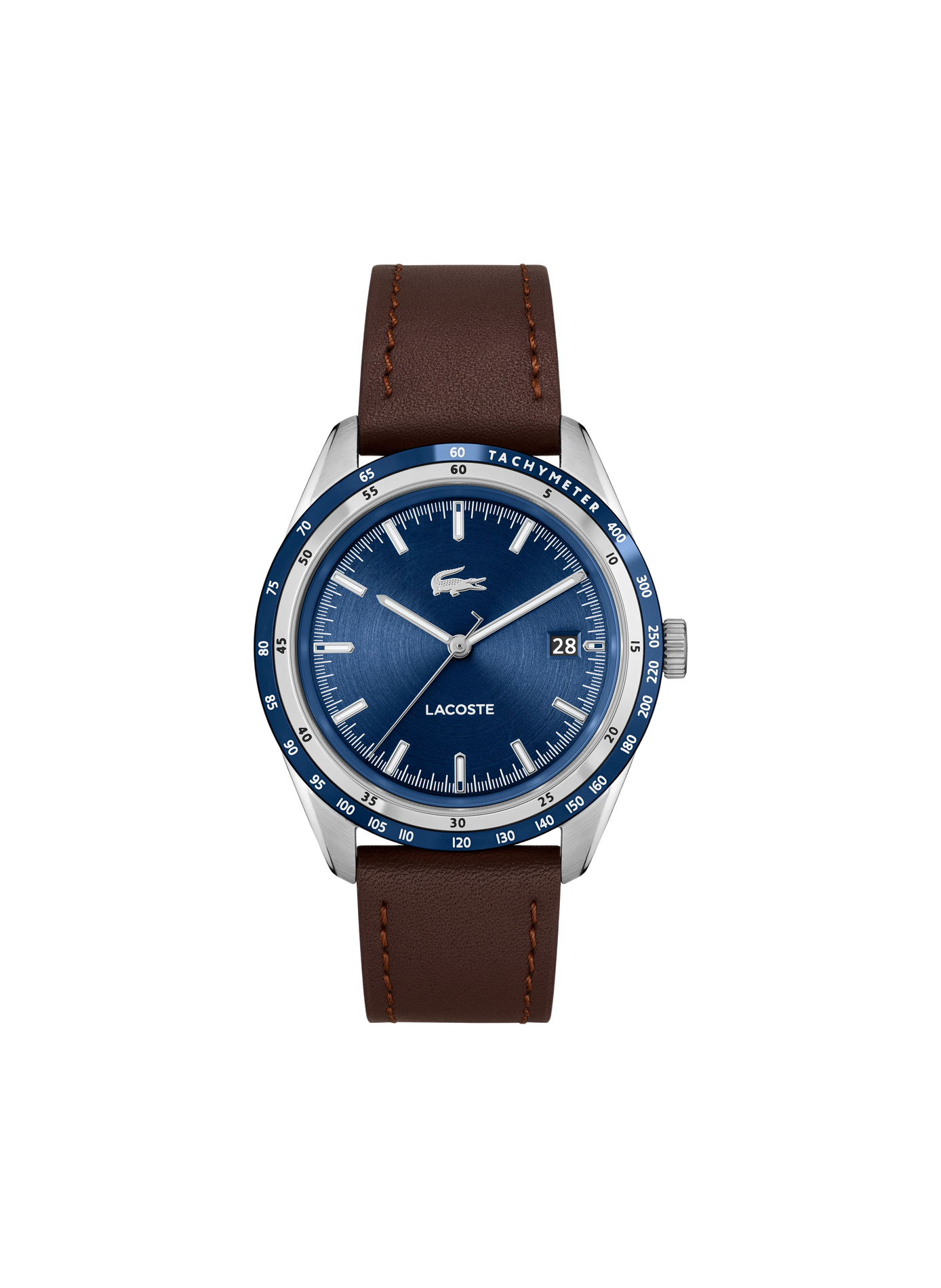 Everett quartz watch in leather LACOSTE Blue