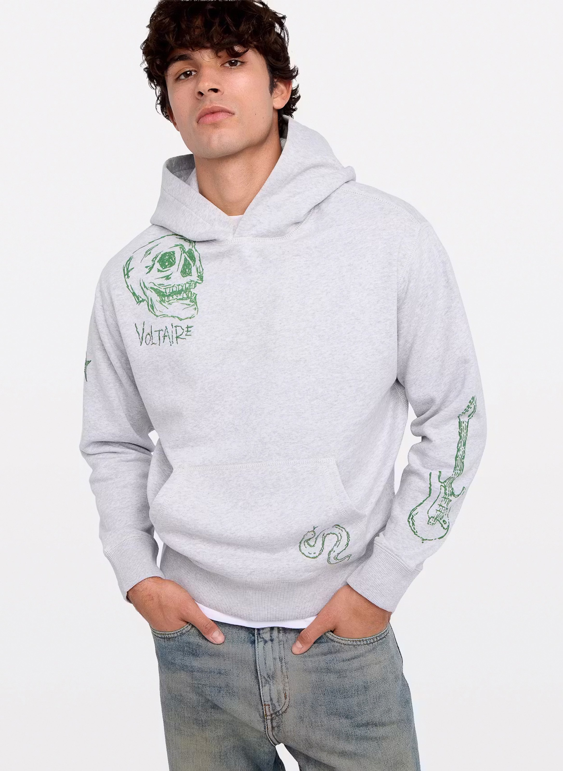 Sweat col rond en coton sacha ZADIG&VOLTAIRE Gris