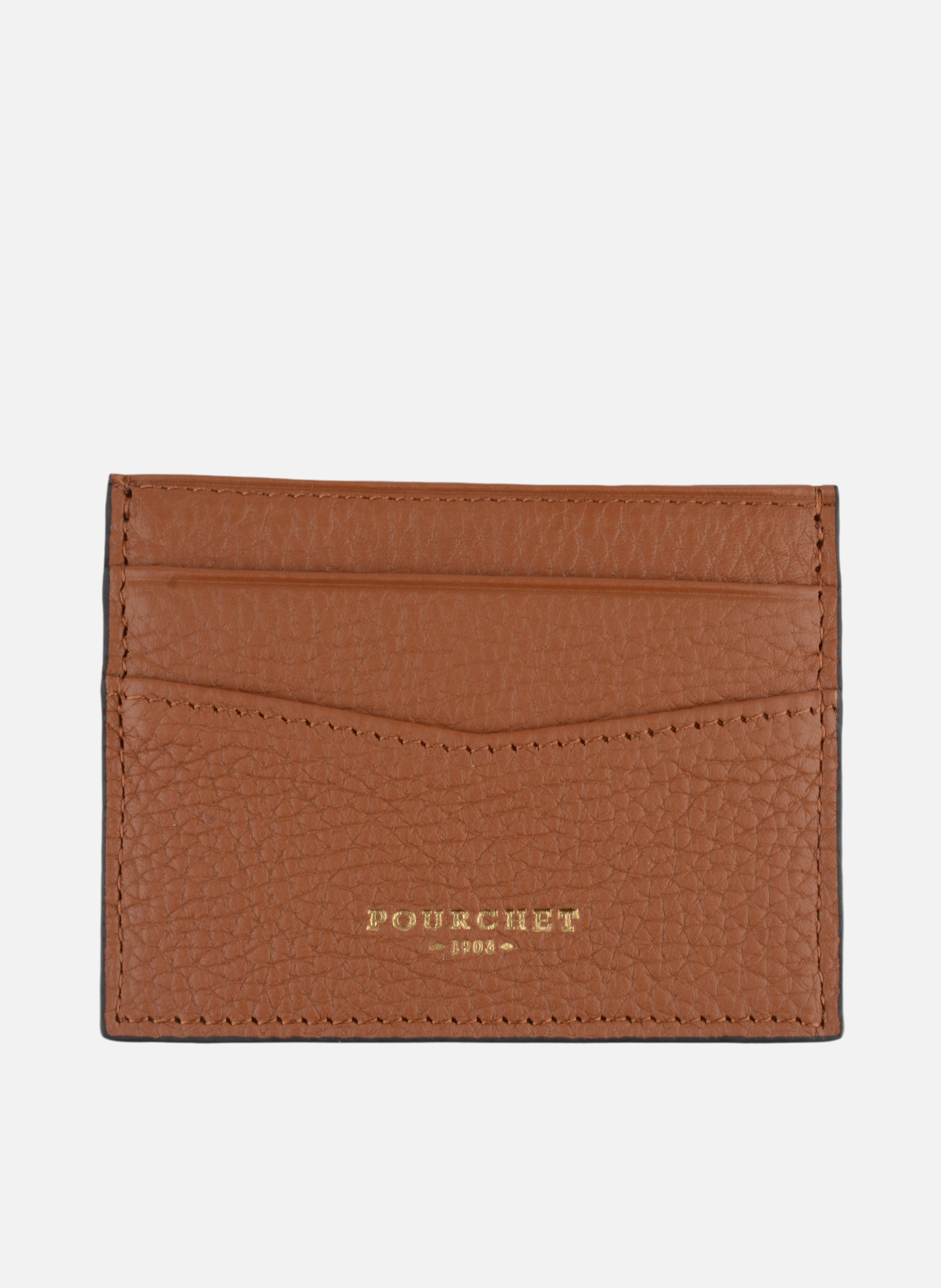 Club | porte-cartes en cuir de vachette POURCHET Marron