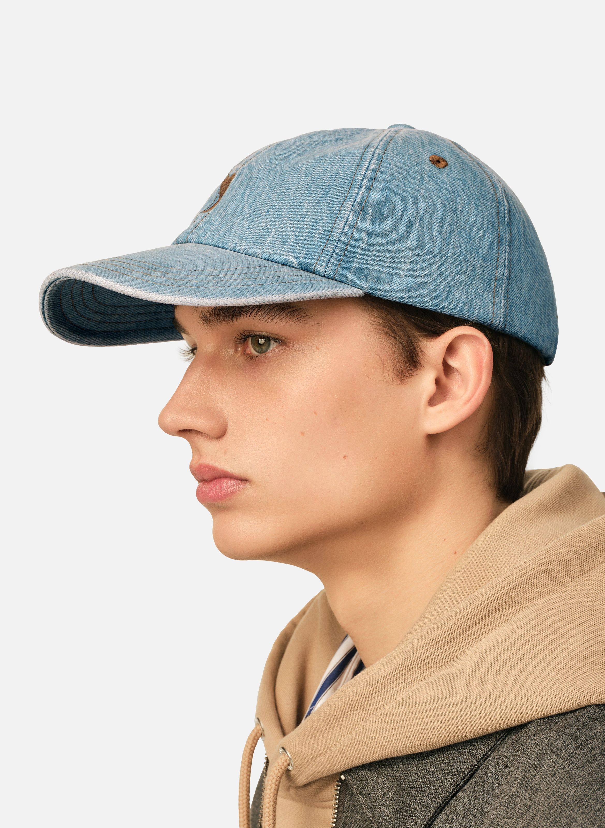 Casquette denim unisexe en coton ami de coeur AMI PARIS Bleu