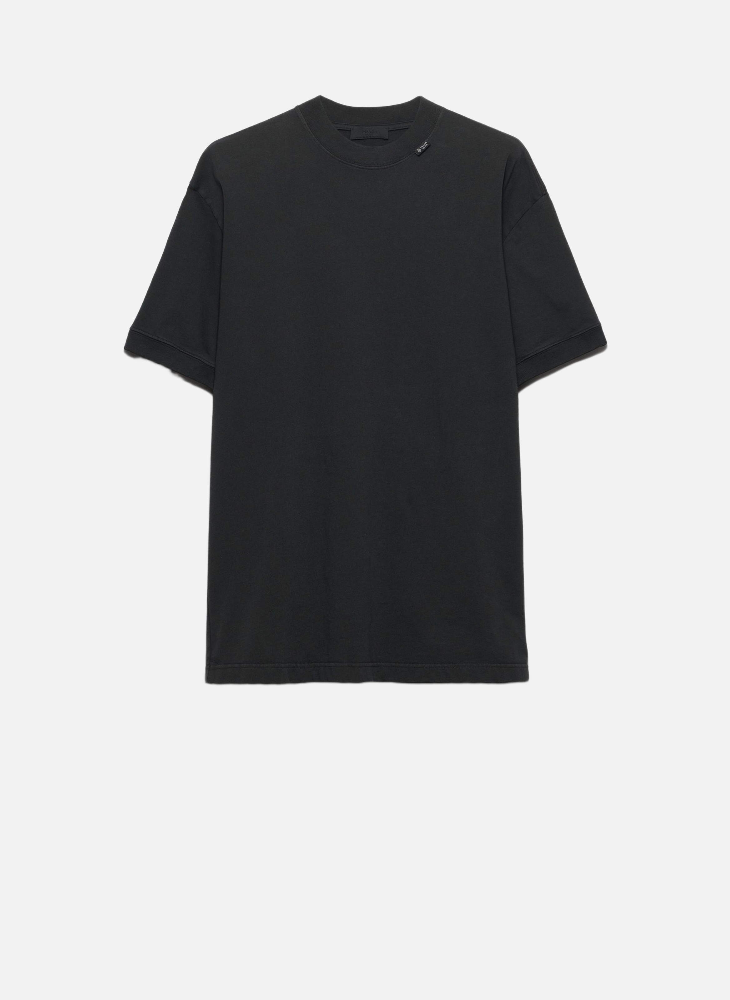 T-shirt à manches courtes en coton PRADA Gris