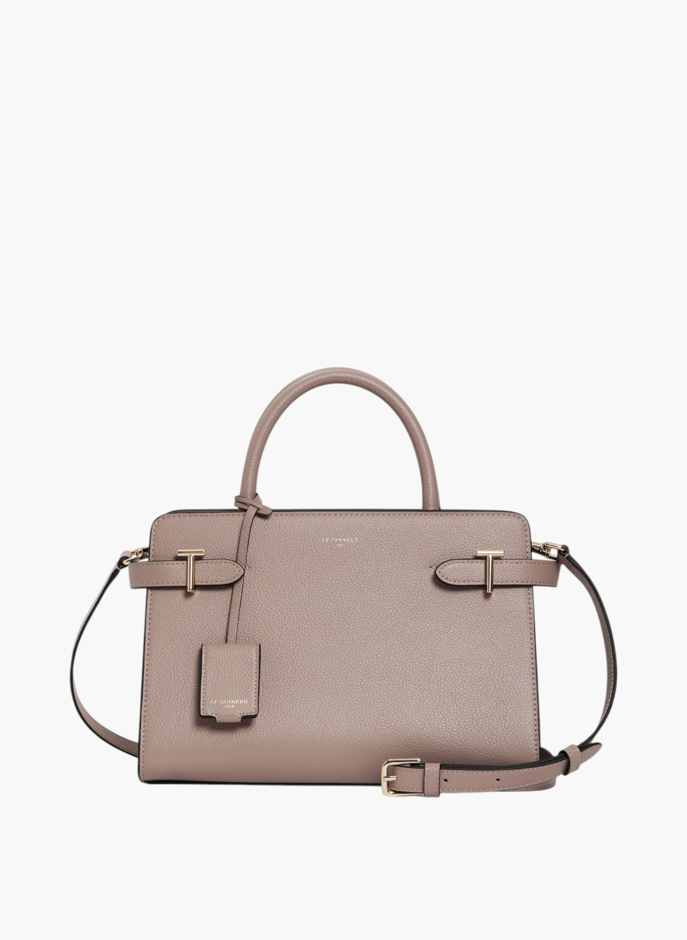 Sac à main moyen modèle emilie en cuir grainé LE TANNEUR Gris