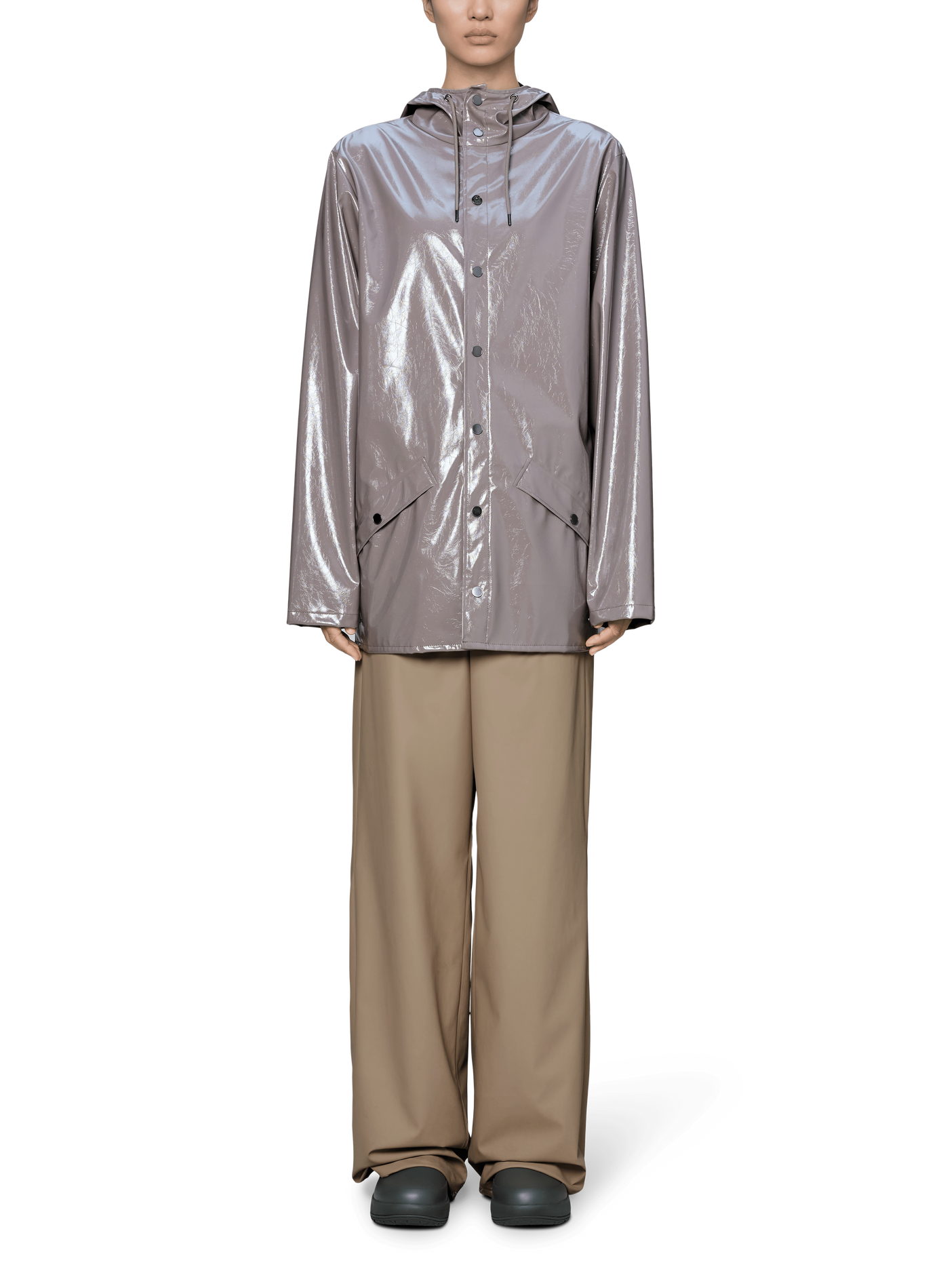 Imperméable droit à capuche RAINS Beige