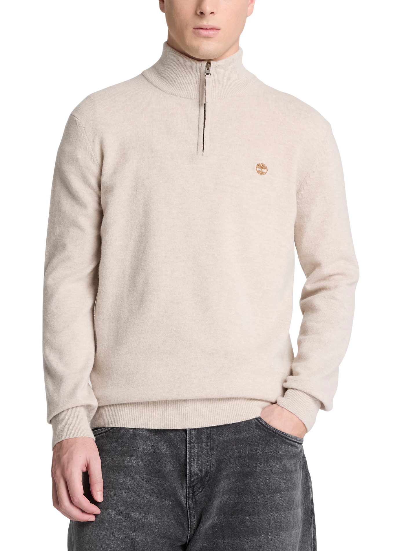 Pull droit en laine mélangée TIMBERLAND Beige