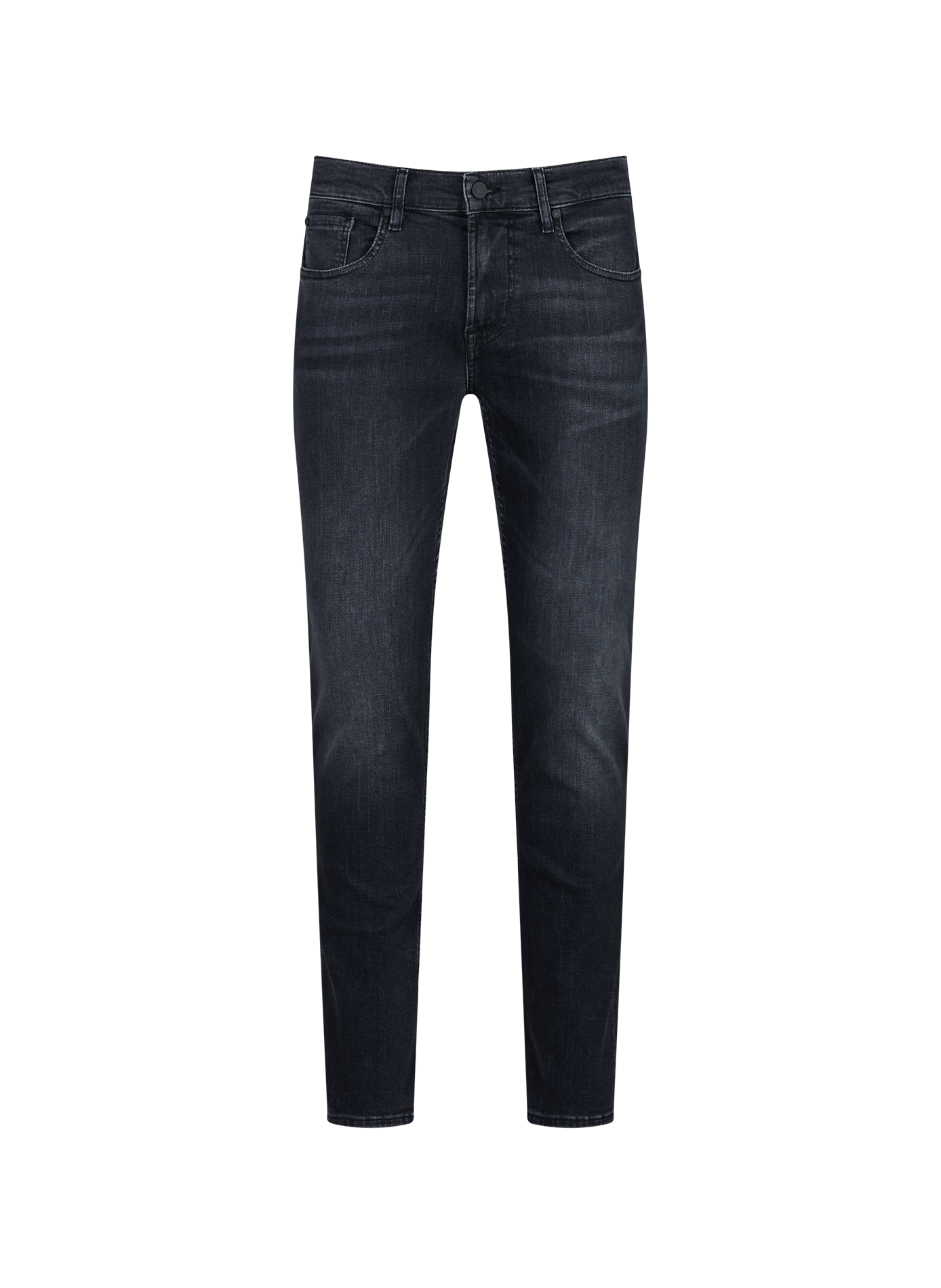 Straight-leg cotton-blend jeans 7 FOR ALL MANKIND Black