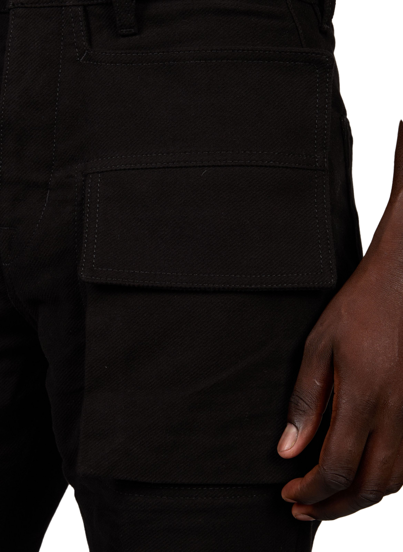 Capri cargo Bolan in cotton denim RICK OWENS Black