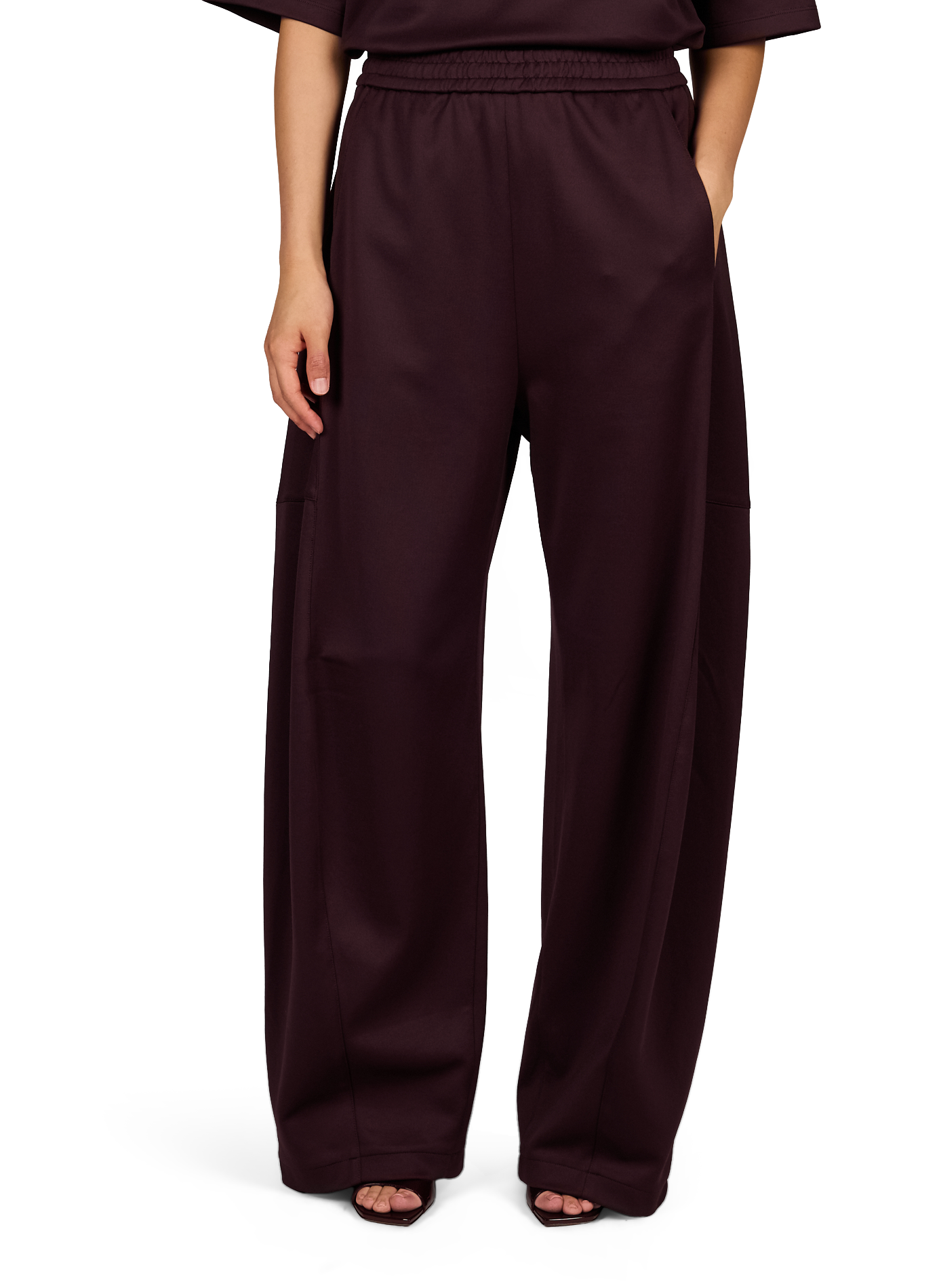 Hoch sitzende weite Hose TIBI Braun