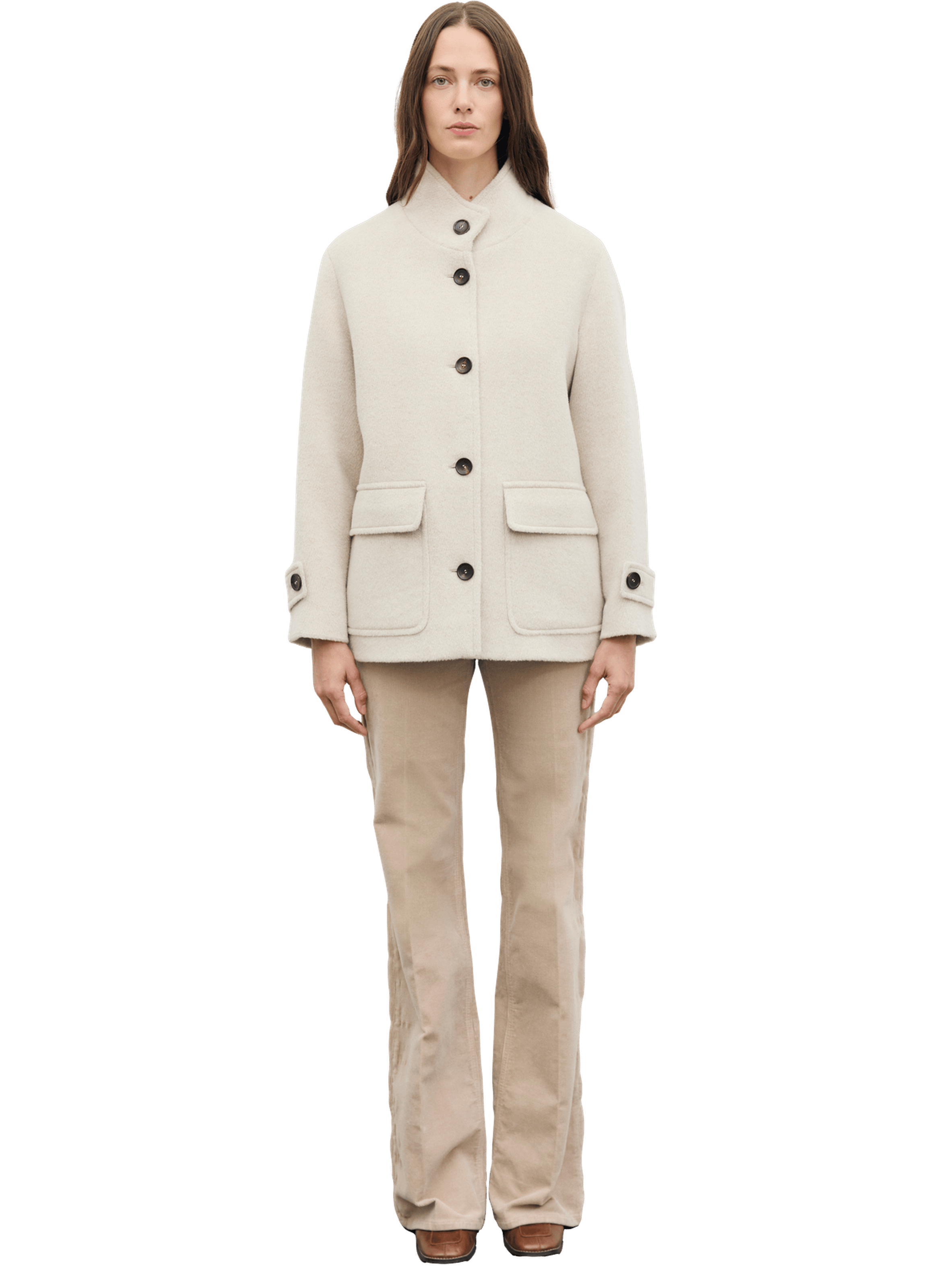 Manteau court en laine et alpaga - alay GERARD DAREL Beige