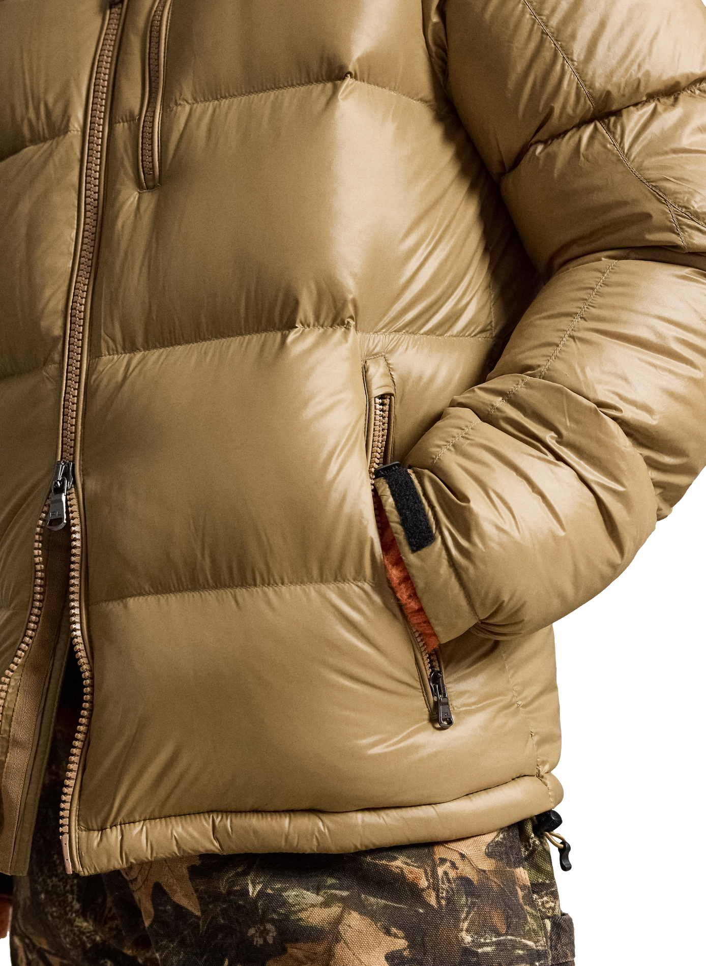 Doudoune droite à capuche amovible POLO RALPH LAUREN Beige