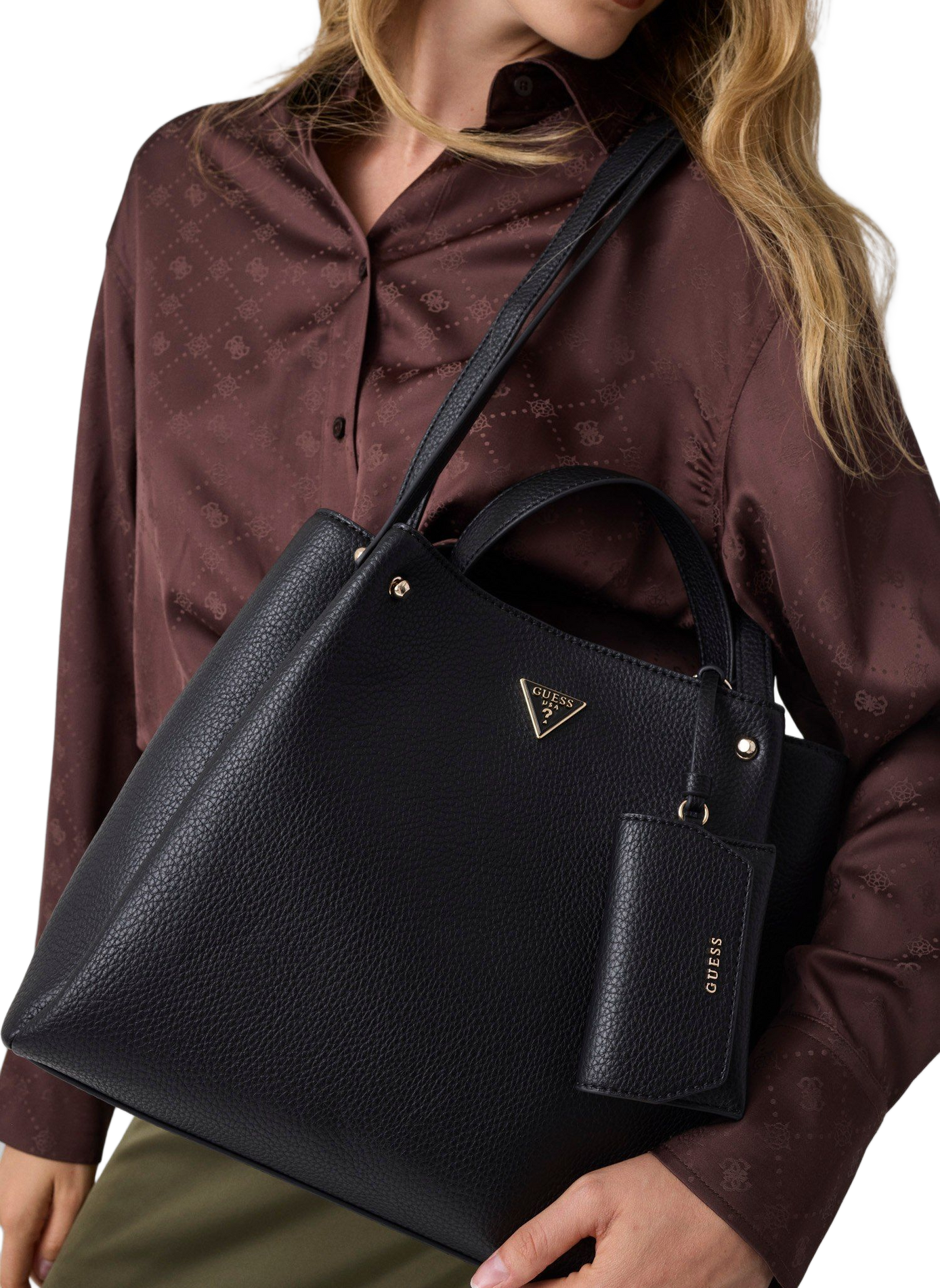 Sac à main effet cuir GUESS Noir