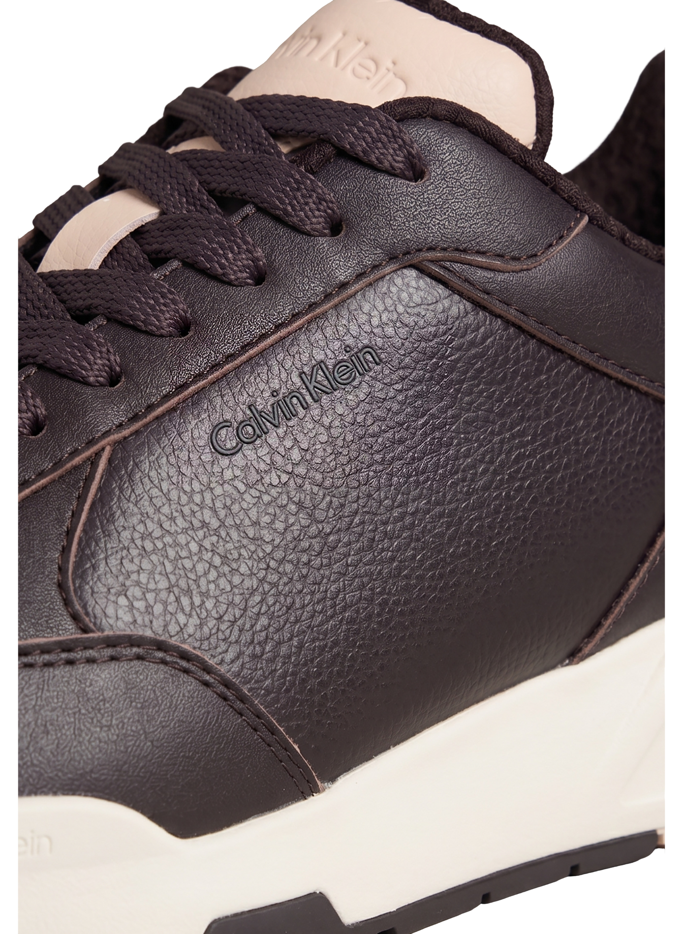 Baskets plates City Runner en cuir CALVIN KLEIN Schwarz