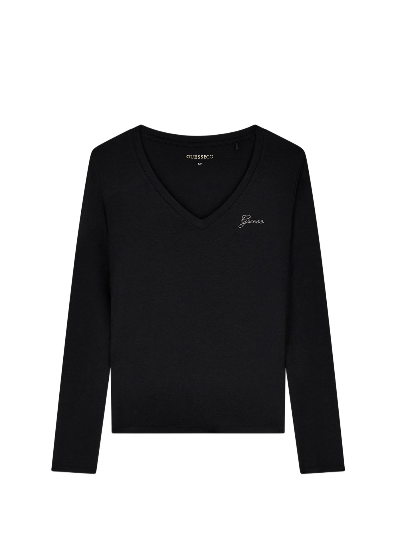 Fitted long-sleeved New Ls T-shirt GUESS Black