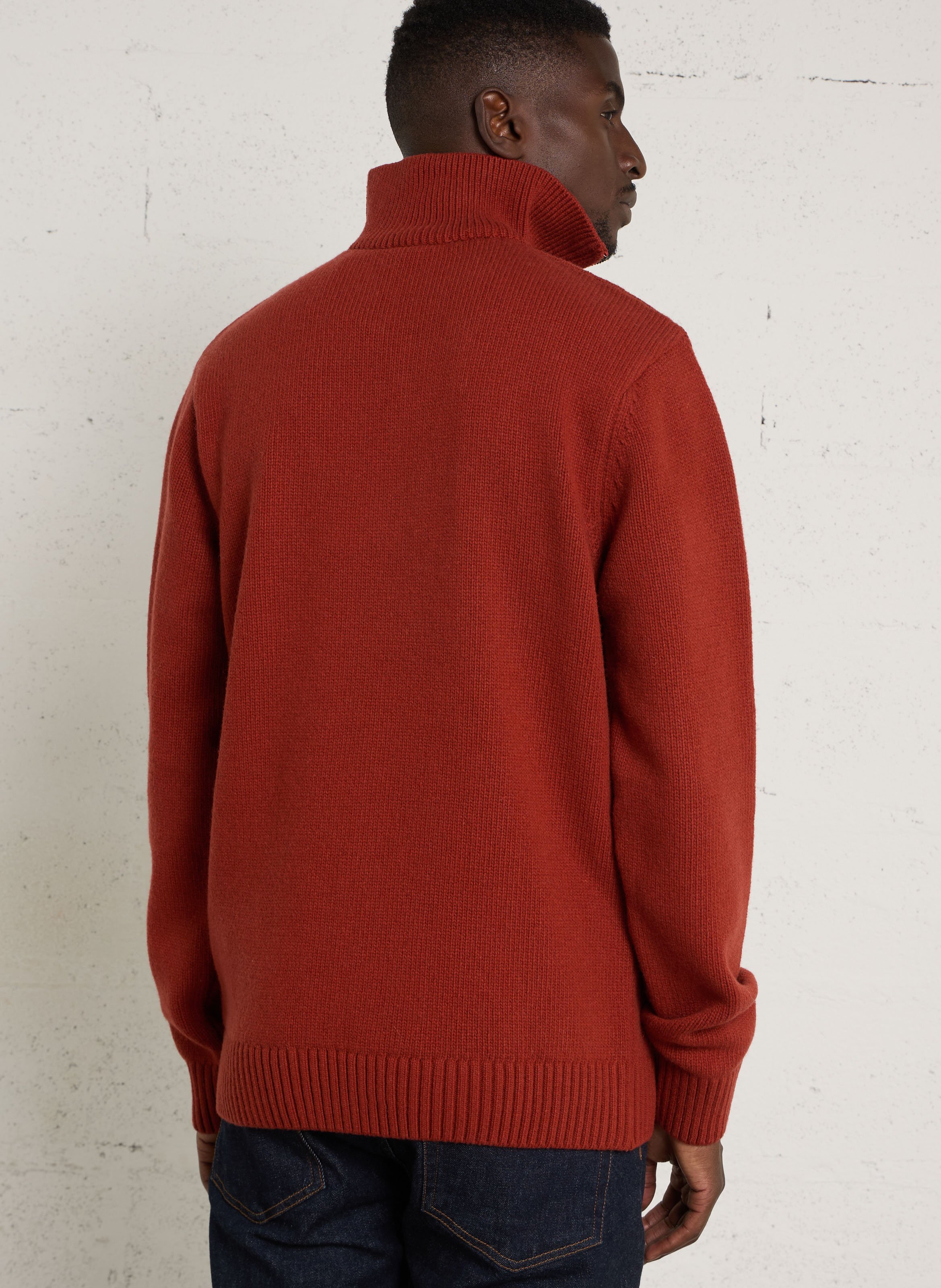 Gebreide coltrui van gemengde wol ARMOR-LUX Rood