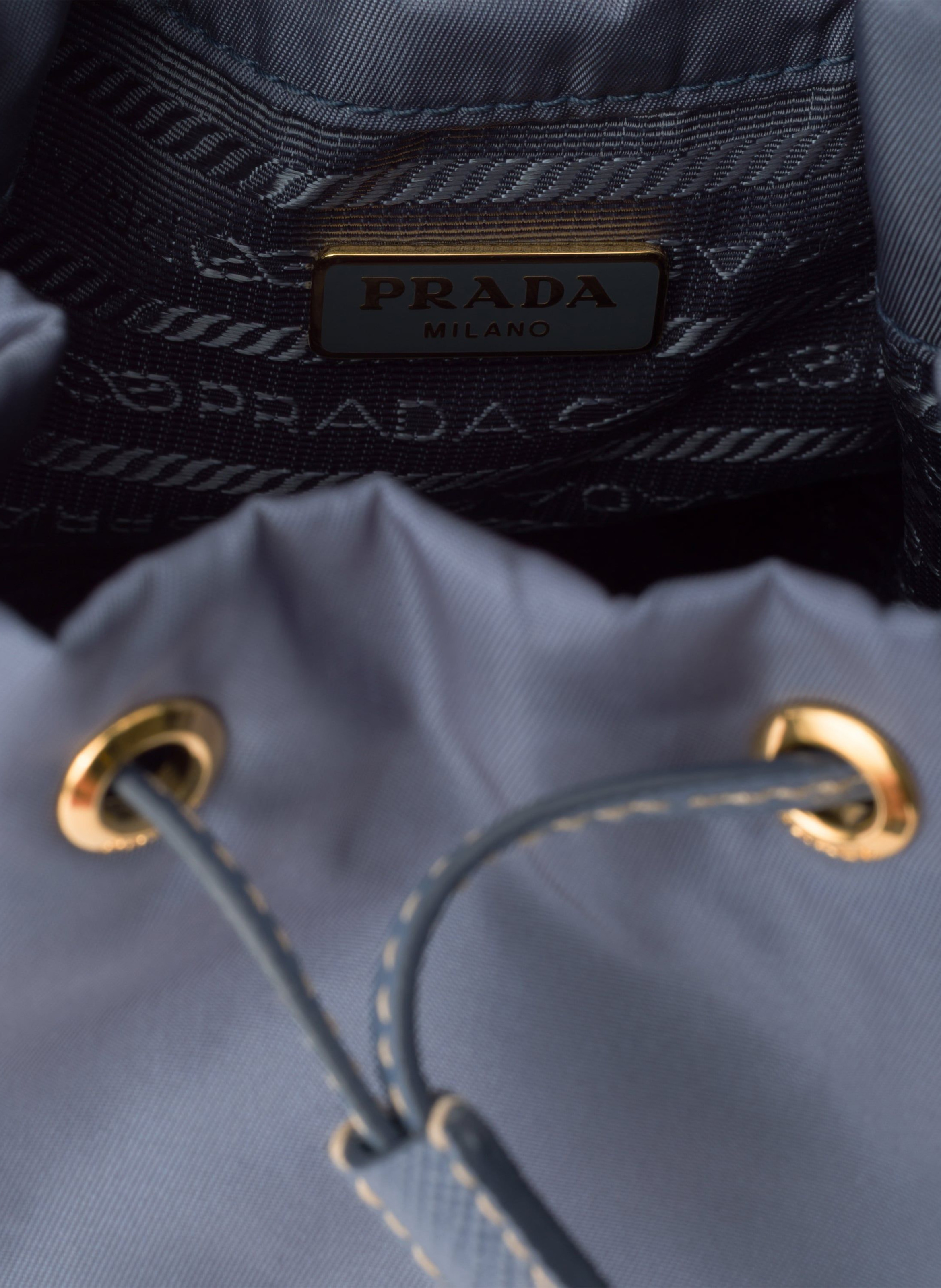 Sac seau prada duet en re-nylon PRADA Bleu