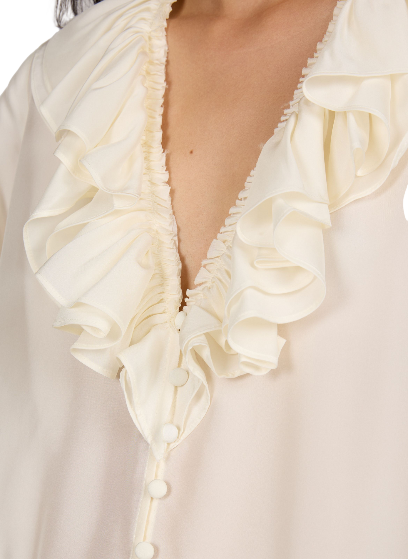 Flowy loose-fitting V-neck blouse GANNI Multicolour