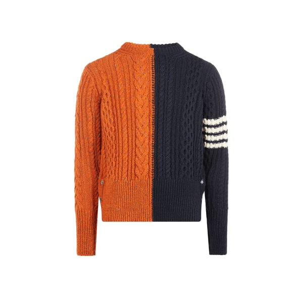 Pull bicolore en laine et mohair