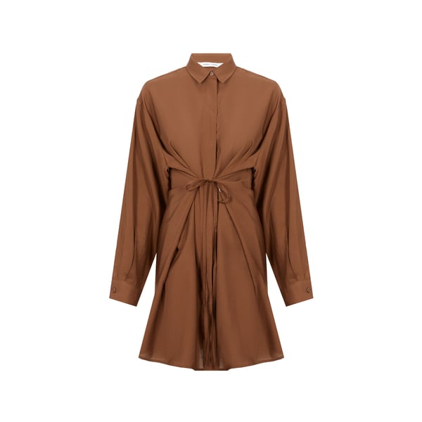 Robe chemise satinée