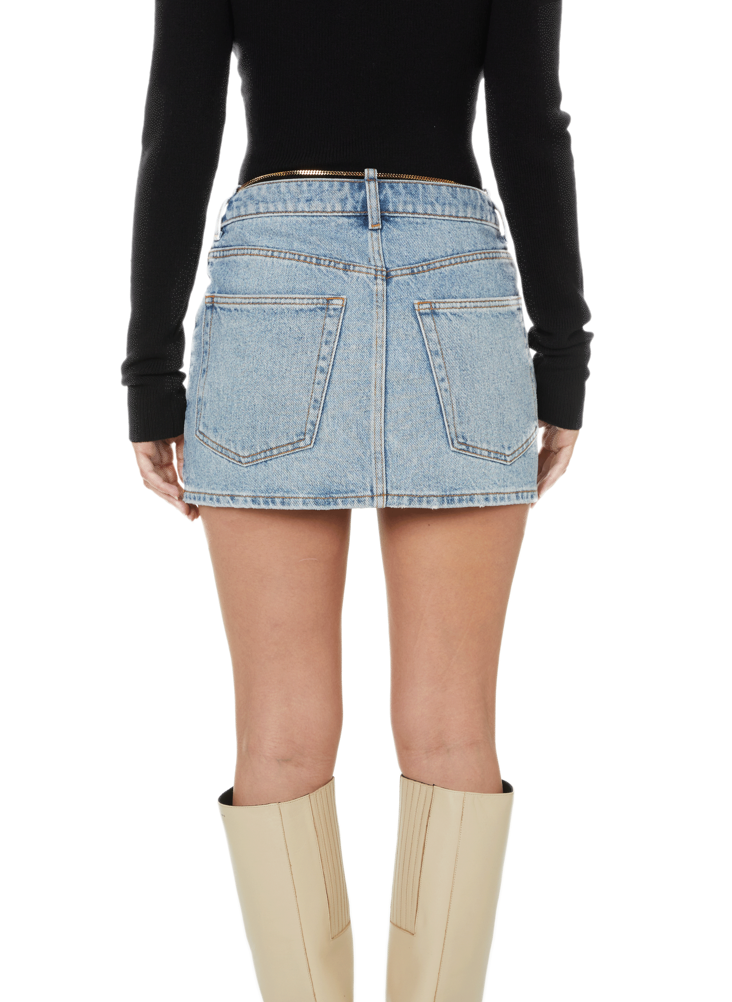 Jupe denim courte ALEXANDER WANG Bleu
