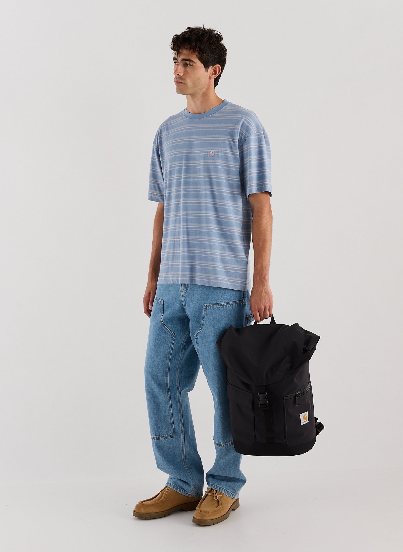 Striped T-shirt S/S Brodine CARHARTT WIP Blue